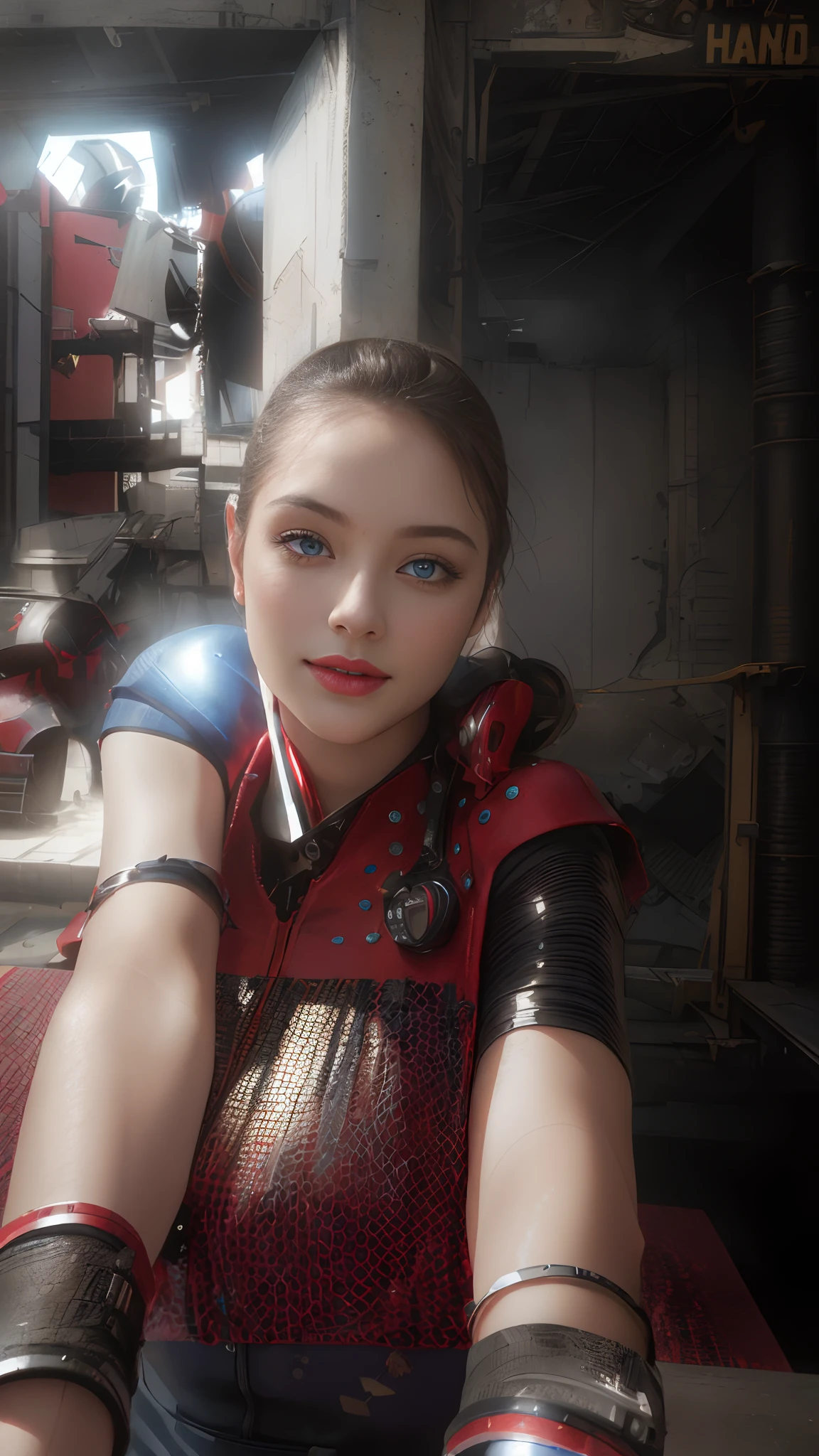 (1girl:1.3), solo, (((extremely detailed face))),(((extremely detailed eyes and face))),beautiful detailed eyes,body-parts__, official art, unified 8k wallpaper, super detailed, beautiful and aesthetic, beautiful, masterpiece, best quality, raw, masterpiece, super fine photo, best quality, super high resolution, photorealistic realism, sunlight, full body portrait, amazing beauty,, dynamic pose, delicate face, vibrant eyes, (from the front), she is wearing a Spider-man suit, red and black color scheme, spider, very detailed abandoned warehouse background, Detailed face, detailed complex busy background, messy, gorgeous, milky white, highly detailed skin, realistic skin details, visible pores, sharp focus, volumetric fog, 8k uhd, DSLR, high quality, film grain, fair skin, photo realism, lomography, huge metropolis in future dystopia, seen from below, translucent realistic face