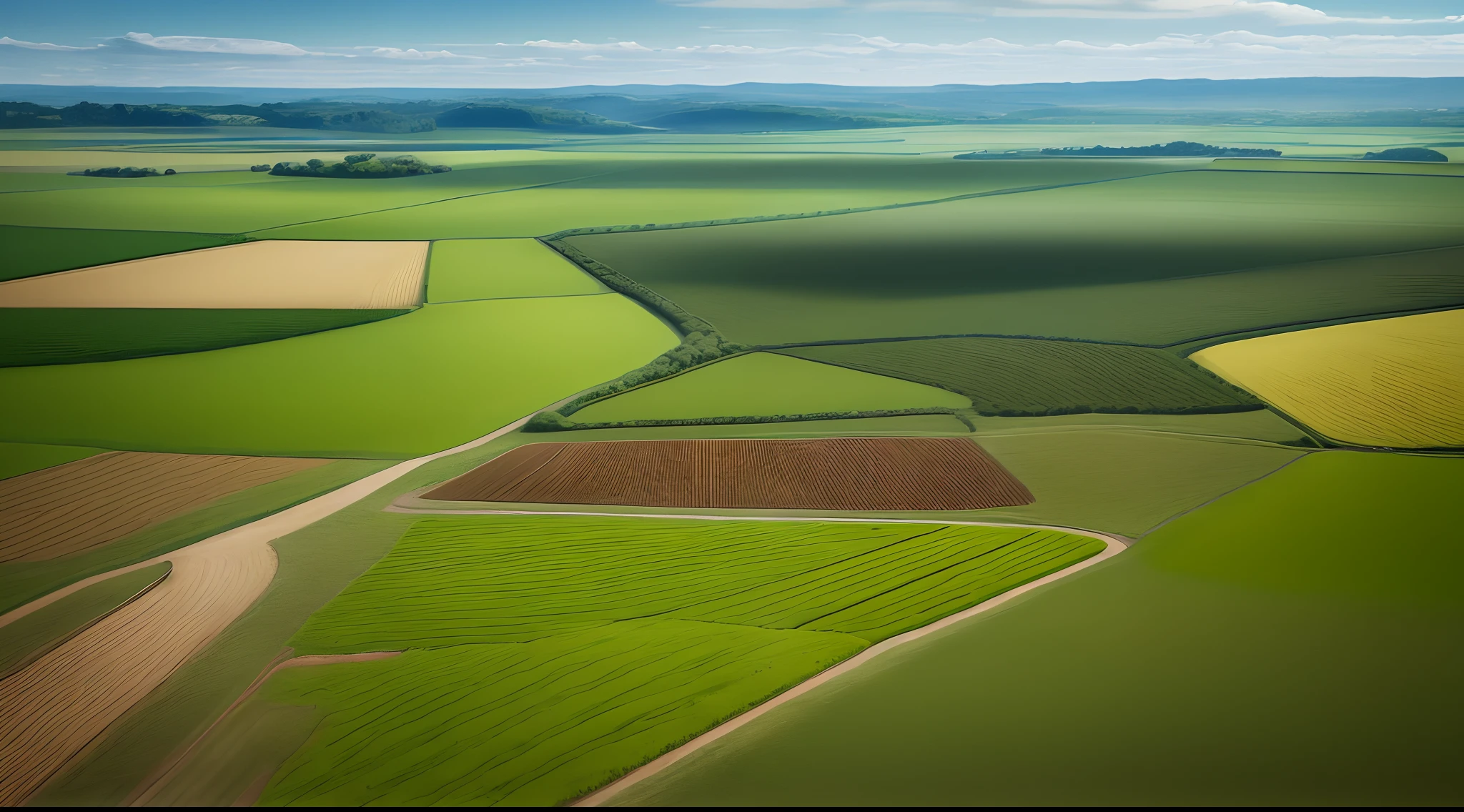 Realistic image of a gigantic agricultural area