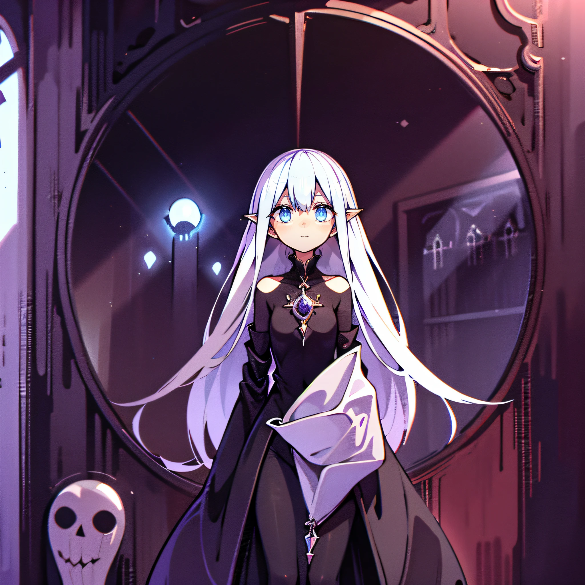 Fix the eyes, glowing sy blue eyes that seem to view endless realities