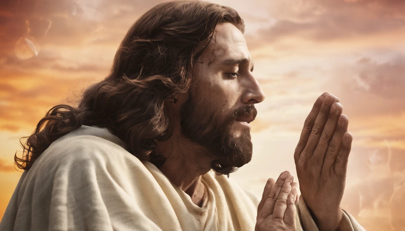 imagem de jesus cristo ,with hands in prayer