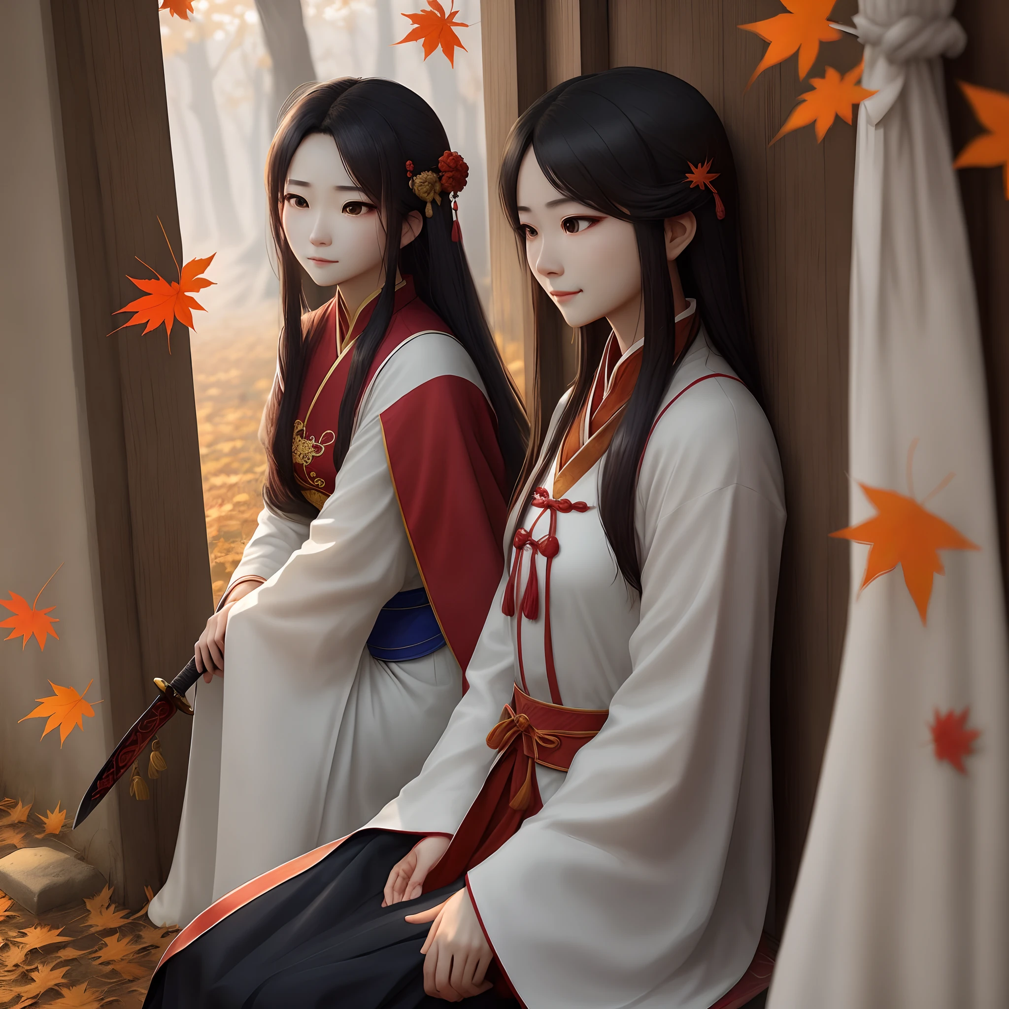 Autumn wind blows, and the weather in the central region of the Daoist state is especially desolate.
In a forest of maple leaves, falling leaves create a beautiful scene, evoking a sense of melancholy.
"Su Qing, what do you have to say?"
A beautiful figure dressed in white stands in a pose with a sword, watching the half-kneeling youth with a cold smile.
Her eyes reveal deep disappointment and anger.
"There's nothing to say."
Su Qing wipes the corner of his mouth where blood has spilled, a cold smile on his face.
He looks up at the beautiful woman in front of him, and a hint of regret and apology flashes across his eyes.