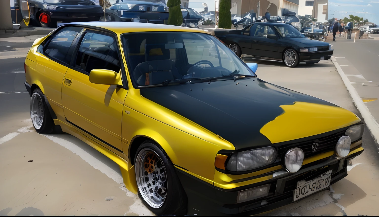 (VOLKSWAGEM GOL GTI ANO 1992 AMARELO COM RODAS PRETAS DE TALA BEM LARGA),(FULLl View) ,Cores 64 k, ( AMARELO)),4D ,rota 66 512k,detalhes