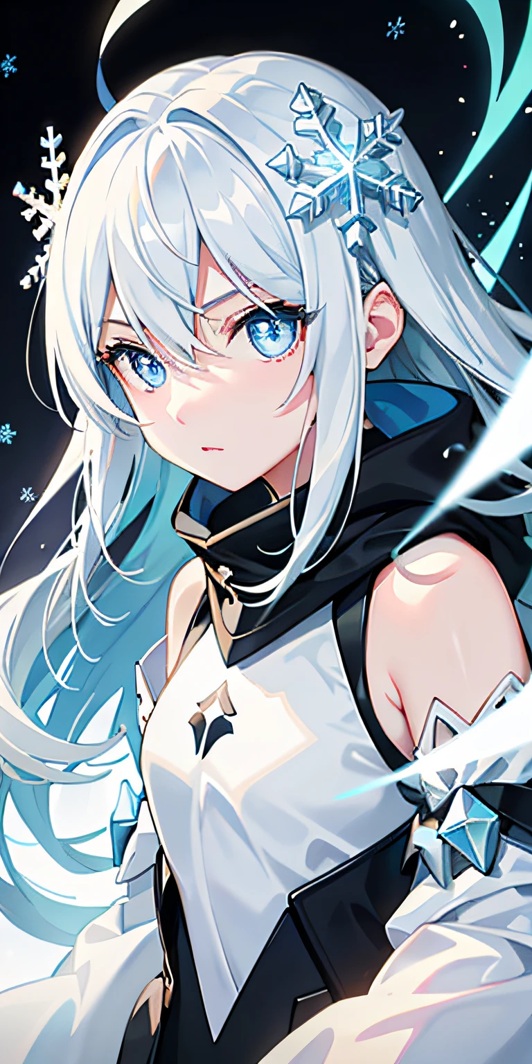 (Only eyes，There are no characters)light blue  eyes，Snowflake-shaped pupils