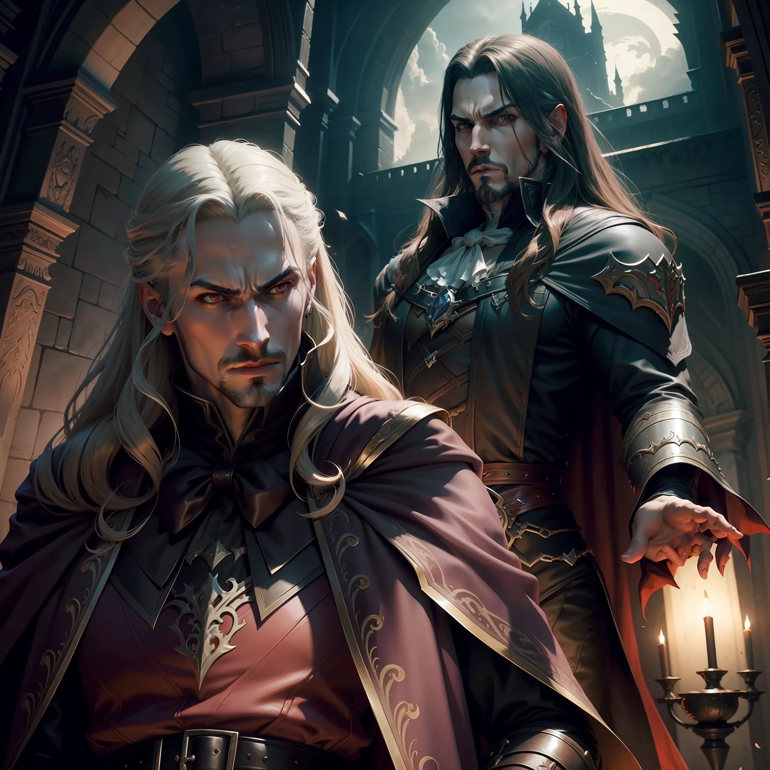 Castlevania Lords of the shadows lord Dracula hyper realistic super detailed Dynamic poses