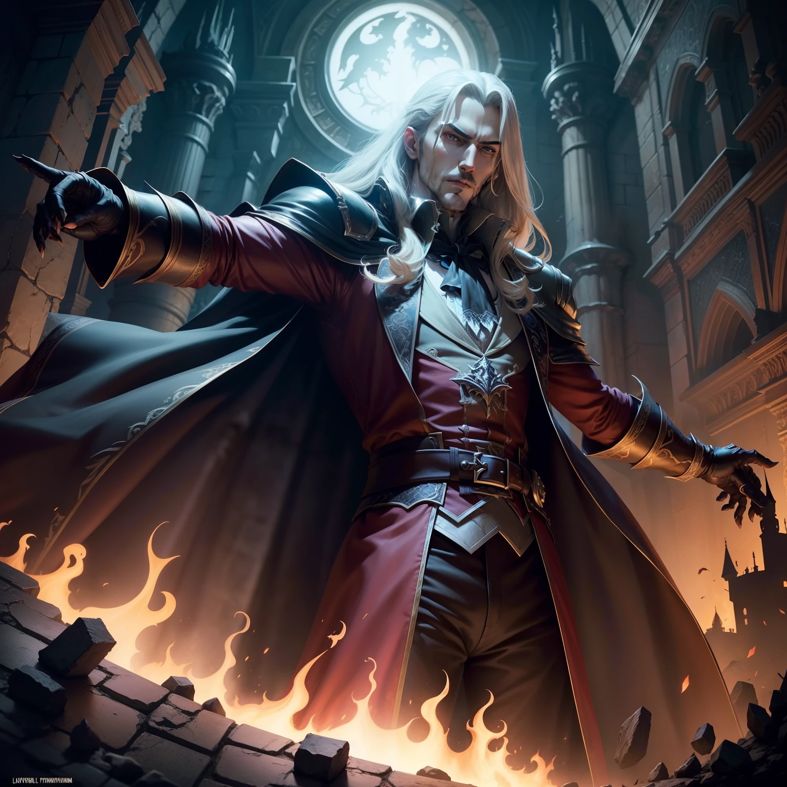 Castlevania Lords of the shadows lord Dracula hyper realistic super detailed Dynamic poses