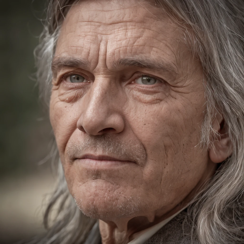 50-year-old man with calm look and wise appearance
