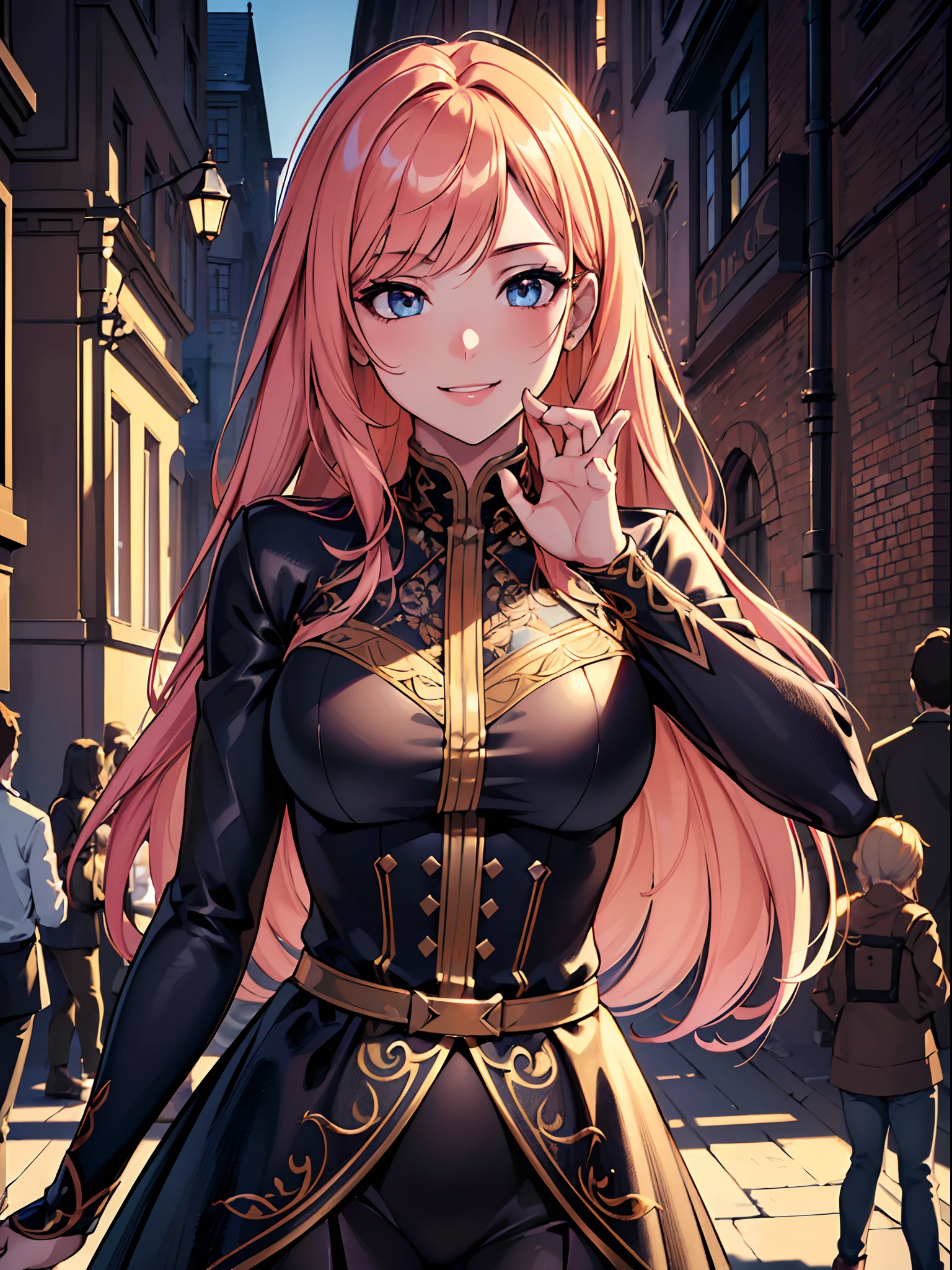 ((masterpiece)), ((best quality)), (ultra-detailed), (extremely detailed unity 8k wallpaper), ((extremely highres, absurdres)), 1girl, solo, blush, smile, beautiful hair, detailed beautiful face, beautiful eyes, casual outfit, crowded street, dynamic pose, dynamic lighting, intricate details, depth of field, ray tracing, extremely detailed, delicate details