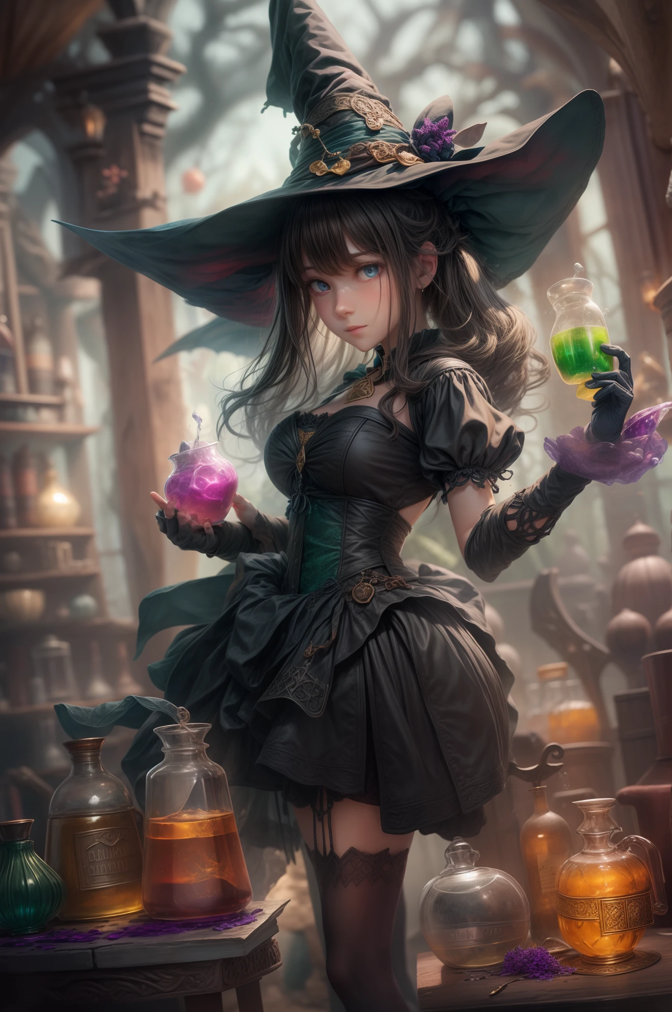 The hand holding the potion，