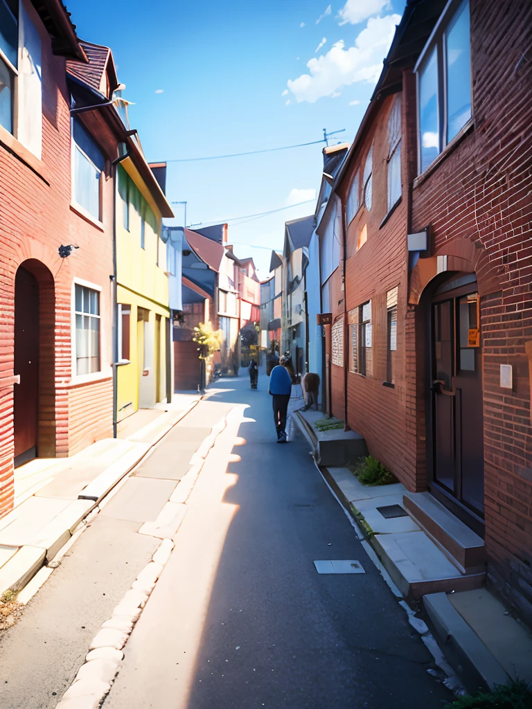 There are people walking on narrow streets in the city, backstreet, sloped street, alleyway, alleyway, narrow and winding cozy streets, narrow street, Back alley, narrow street, photograph of the city street, green alley, standing in an alleyway, in the Alley, Stand on Township Street, Boston, north melbourne street