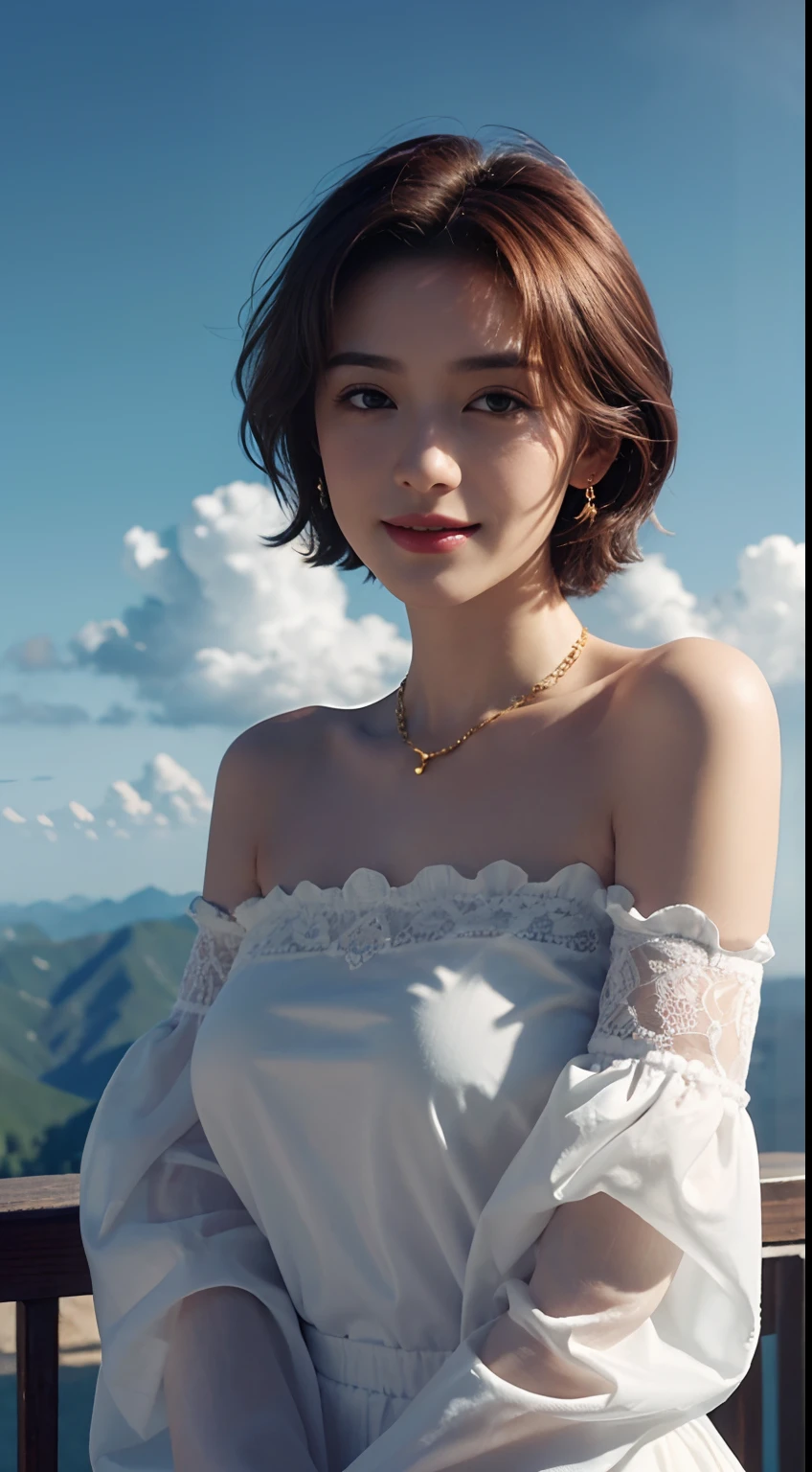 Masterpiece,Best quality,Ultra HD,extremely,Best quality,
Bust,(straight-on:1.2),Upper body,
an extremely delicate and beautiful girl with glasses,
(facingviewer:1.2),angle of view,
Short hair,Messy hair,Small breasts,
vest, Seaside,beach,Sunshine,Detailed background,