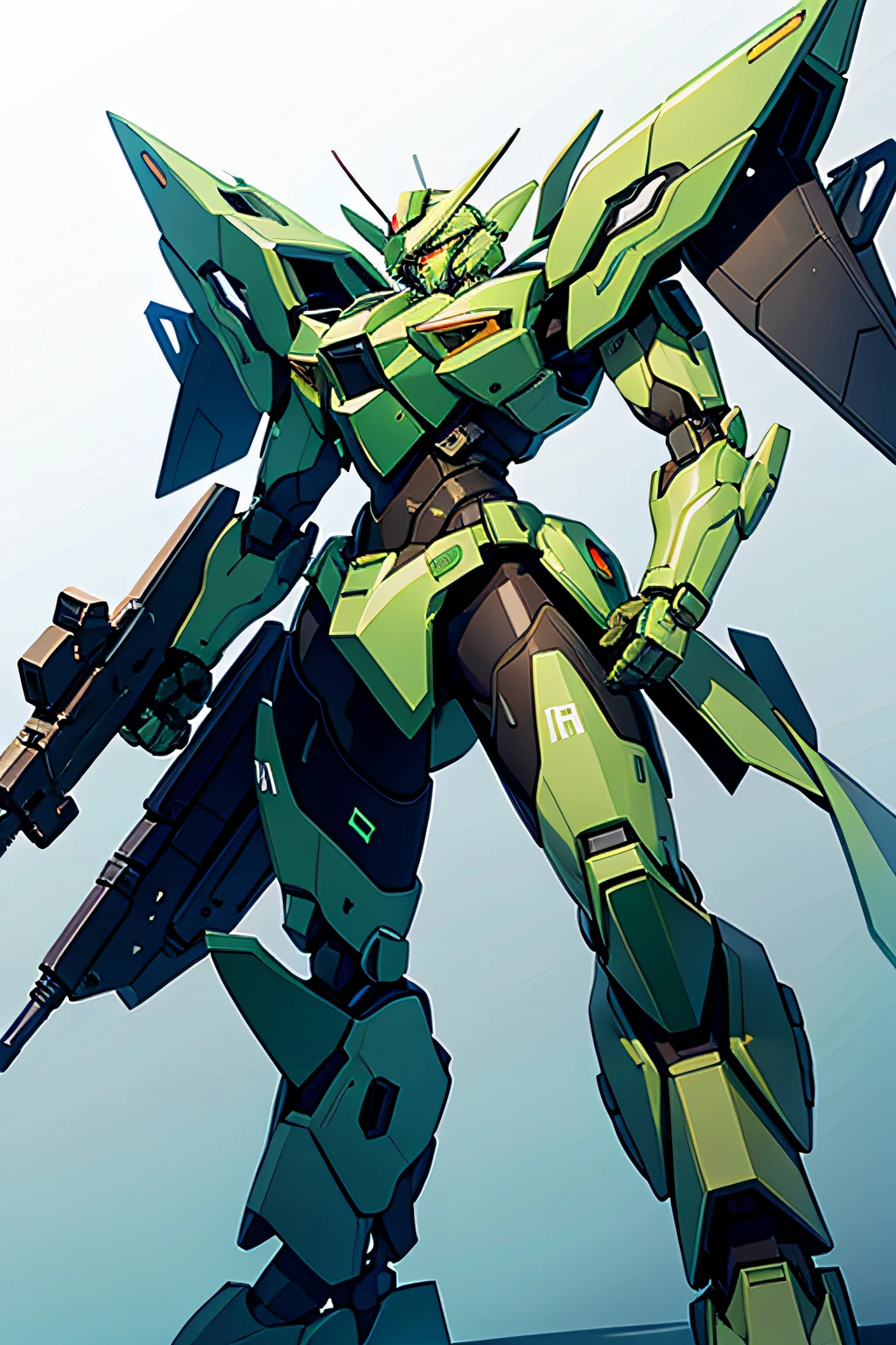 green military mecha suit, medium size