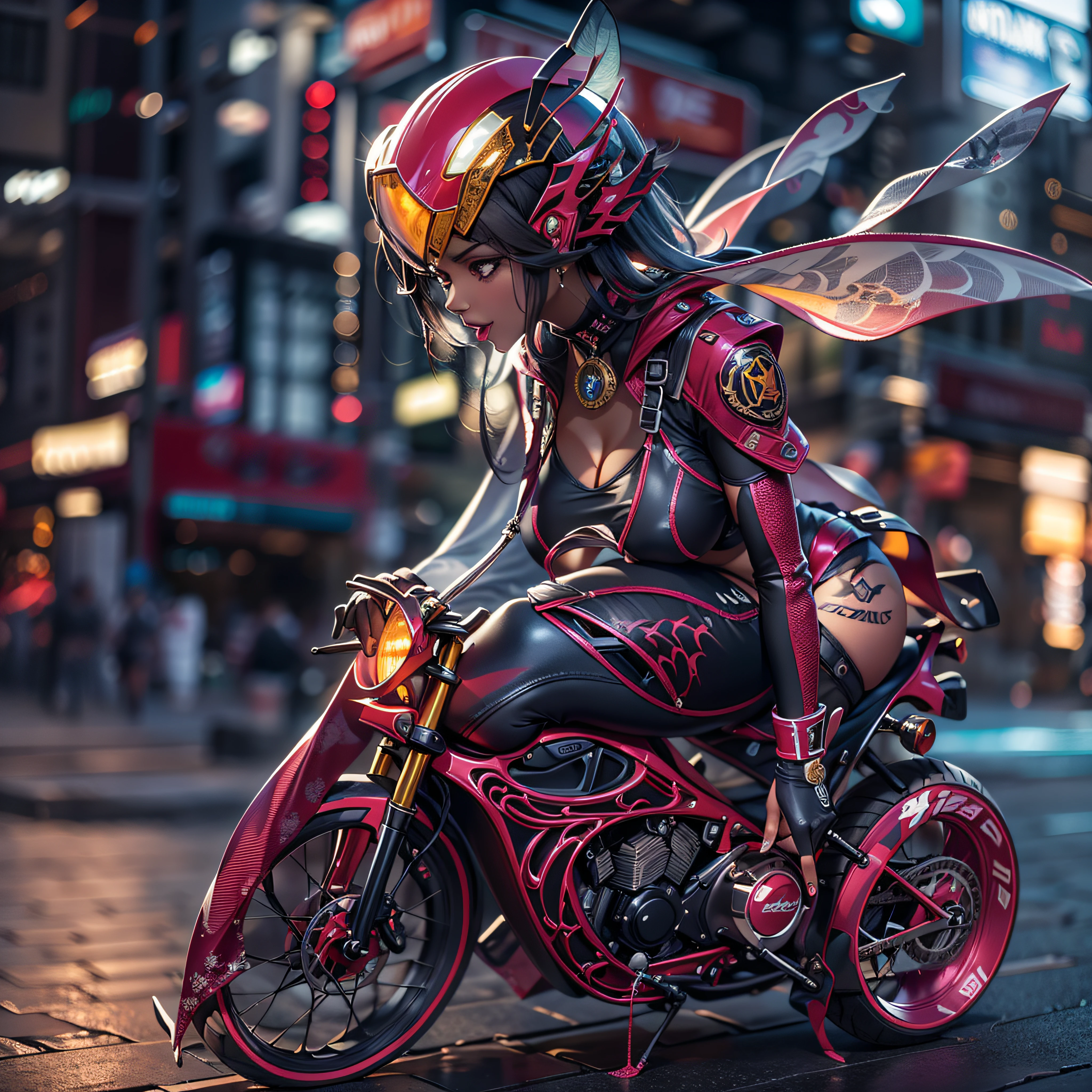 Masterpiece epic Urban bike_suit nickel mounted Motocycle_outfits optimal sunLight meticulously intricate luminescence volumetric lightning contrast ultra_highres pro-Photorealistic ultra_high_quality ultra_sharpness focus accurate max perfection reflex graduated reflection extreme improved Octane-rendered opengl-shaders glsl-shader UHD XT3 64K 32K 16K 8K DSLR HDR UnrealEngine5 romm rgb pbr ombre analogique color-coded shading 3DCG fxaa global illumination cgi vfx sfx fkaa txaa rtx ssao post-processing post-production cell-shading tone-mapping natural Divine mature female synthetic Armored Suit GSDF headgear bubble glass transparent "full-body prosthesis" augmented cybernetic mercury gold sundrop contre-jours "Heavy Metal" Devastating war floraison Will-o'-the-wisp battle cyberpunk Goddess "Selena Gomez" dazzling walk Cosplay decorated Pilots Cowgirl Canada flag Fancy Vivid Yellow jukebox Symmetrical Athletic kilimandjaro Hairstyle Dreads bangs extatique Tanned Skin clean beautiful sensual Effects Cheekbones Embarrassed redderer eye-liner saphirs saturate beaux eyes dark black pupils brown iris lazulis turquoise mouth open tongue teeth obvious smiles Floating Jacket Eccentric Cape onyx Shoulders-Off Shirt Lace Clavicles White Papillotes embroidered breasts huge falling sideboob satin corsait red thick leather felt skirt matching ample swinging spinel navel waist reveal belt-chastity heart diamond padlock silver agate pubis bristles scarlet pubis-hairy indigo silk snap garters thighs legs boots, fleuraison bees tin incandescentes CGSCOSITY tattoo Cristallines hearth rubis invoque monster bee (EOS R6 135mm 1/1250s f/2.8 ISO400) blastflashlight flash blow glow opale straight armor heavy chrome flat rune lava bands glyphes Tourmaline plasma chef-d' equirectangular 360 background beholder chaos deep path strange population Earth outdoor mirror engravings handcuff Bruce_Weber girls sex "luis Royo" naked nsfw varied multi etc.