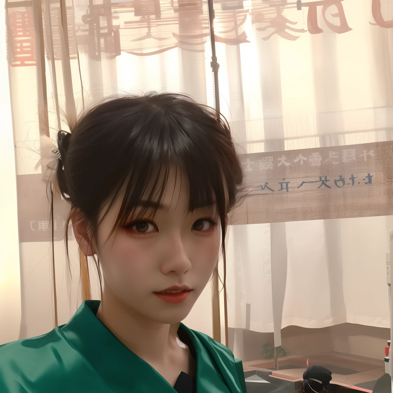 there is a man that is holding a cell phone in his hand, with short hair, 2 7 years old, 2 3 years old, 2 8 years old, 2 2 years old, With long hair, 21 years old, 2 9 years old, 18 years old, 8k selfie photograph, profile picture 1024px, around 1 9 years old,((Gorgeous golden kimono)),((Gorgeous orange kimono)),((Gorgeous pink kimono)),((Gorgeous red kimono)),((Royal textured kimono)),(((ssmile:1.0, laughingly:1.0 ))), 1girl, solo, makeup, highres, huge tit:1.4, cleavage, looking at viewert, ssmile, By bangs, cropped shoulders, brunette color hair, 鎖骨, crossed bangs, Hair between the eyebrows, hair adornments, shairband, huge tit, Japanese style costume, huge tit, long whitr hair, masks, Wear a mask on your head, cropped shoulders, lips parted, red eyes, red kimono, Red ribbons, ribbons, striped ribbon, taihou\(azur lane\), twintails, Very long hair,Wide sleeves,(shiny skins),obi strip,the night,detailedbackground,Cyberpunk world,modern urban,neonlight,sfw:1.8,
