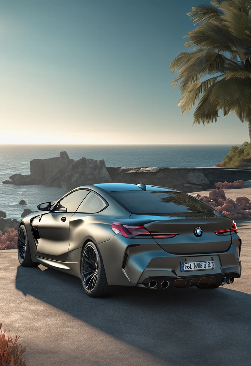 bmw stock m8 jahre f80 ,color macao blue, on the road, cliff, sunny, ocean, ultra realistic, image,Shadows, Rough, Ray Tracing Reflections, Lumen Reflections, Screen Space Reflections, GB Displacement, Scan Lines, Ray Traced, Ray Tracing Ambient Occlusion, Anti-Aliasing, FKAA, TXAA, RTX, SSAO, Shaders, OpenGL-Shaders, GLSL-Shaders, Post Processing, Post-Production, Cel Shading, Tone Mapping, CGI, VFX, SFX, insanely detailed and intricate, hypermaximalist, elegant, hyper realistic, super detailed, dynamic pose, photograph, cinematic, reflections, hyper-detailed --v 4