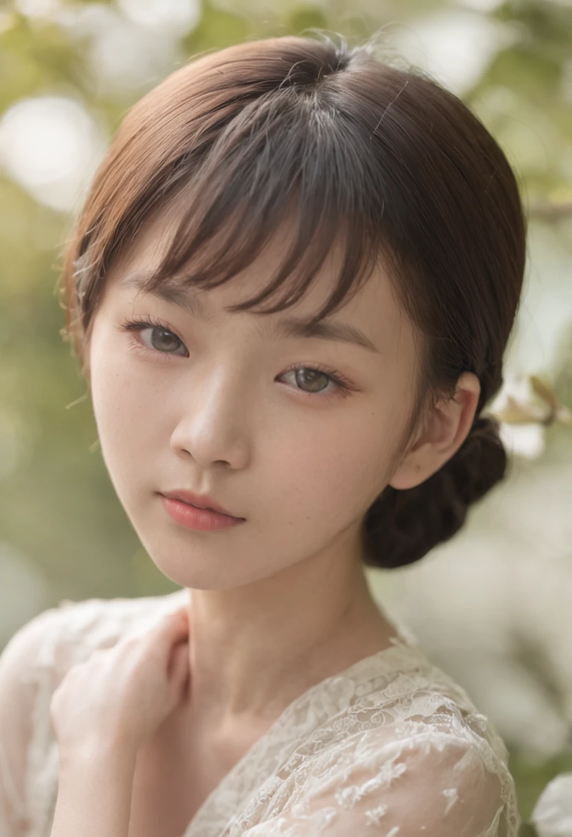 (8k、RAW Photos、highest quality、masterpiece:1.2)、(Realistic、Realistic)、1 Japanese girl、(Short hair)、((Black Hair))、((White Lingerie))、((Petite Woman))、(((Small Breasts)))、Lots of eyelashes、Glowing eyelids、skeletally correct