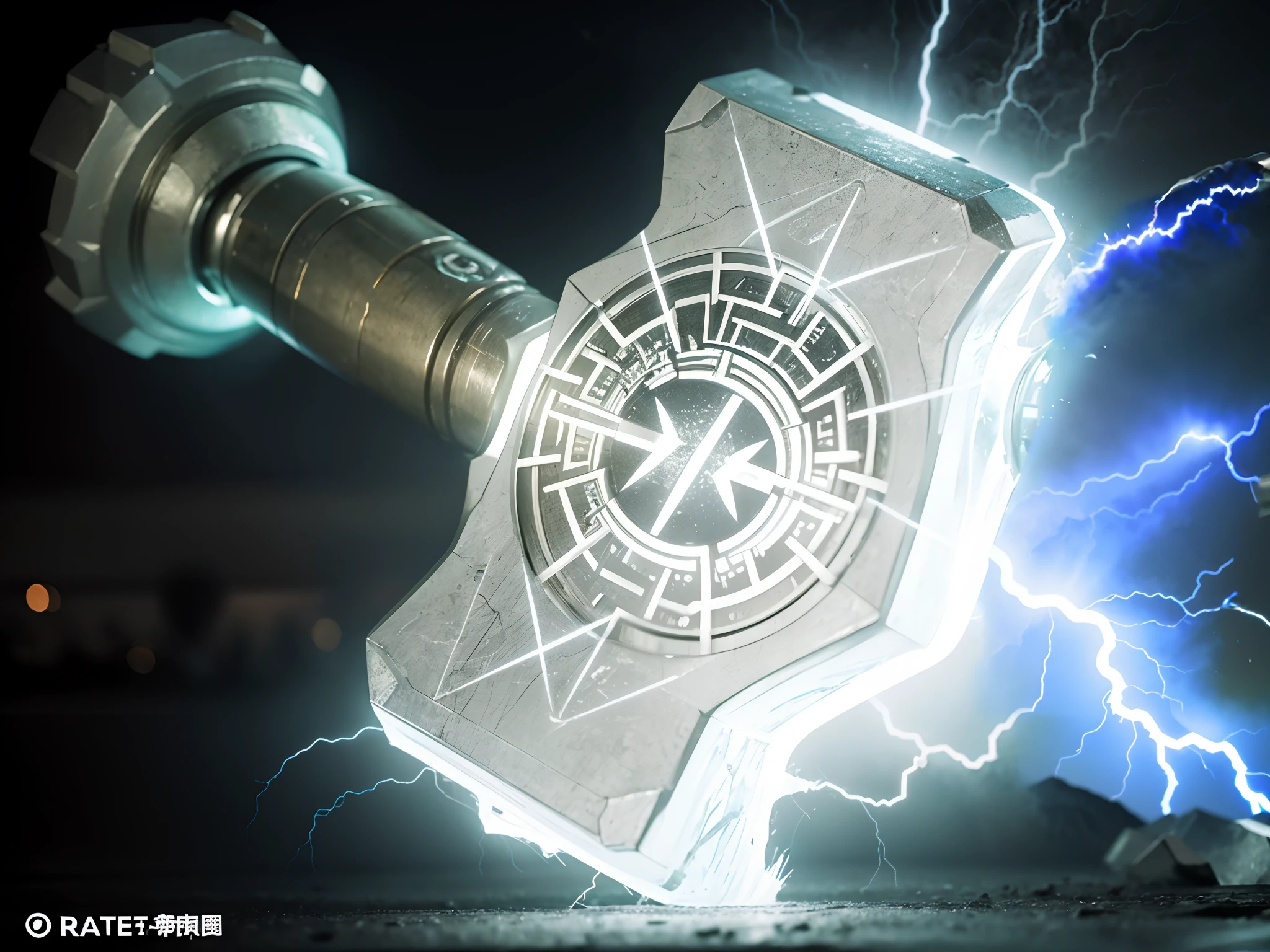 raiden，A lot of lightning emits from the surface of the hammer，Lightning on the surface of Mjolnir
