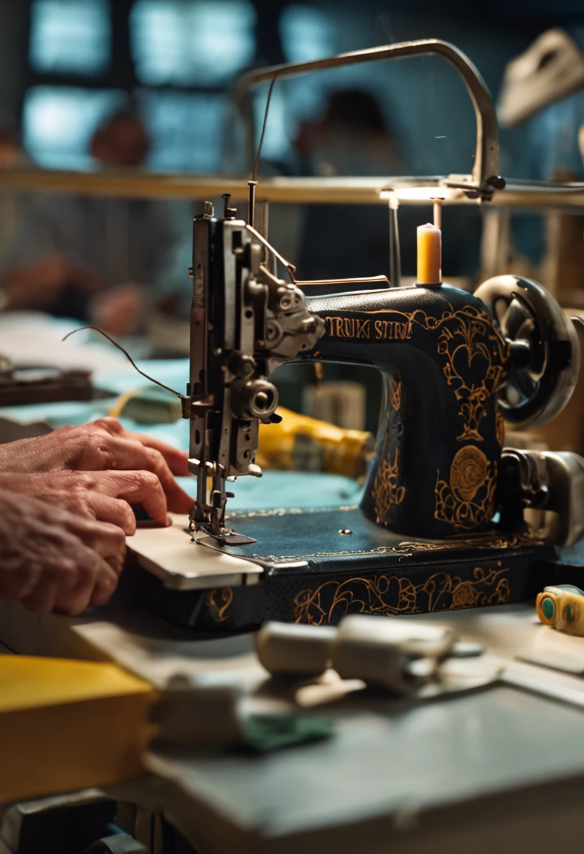 Trump repairs a sewing machine in prison