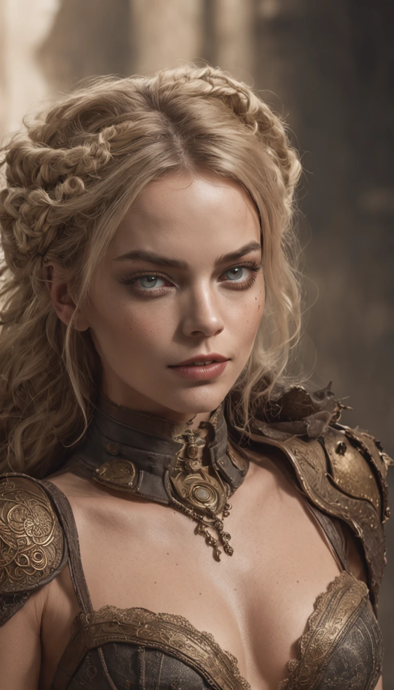 Margot Robbie como la hermosa y deslumbrante mujer steampunk, (cuerpo completo), Ojos ultra detallados, Cuerpo ultra detallado, Bonita cara perfecta con piel suave, Impresionante cuerpo femenino, ((Manos ultra detalladas)), Masterpiece Concept Fantasy Art, tendencias en Artstation, hiperdetallado, Arte digital, Motor irreal, 32K, Ultra HD, Imagen centrada, ilustraciones de Luis Royo y artgerm y greg rutkowski y Alphonse Much