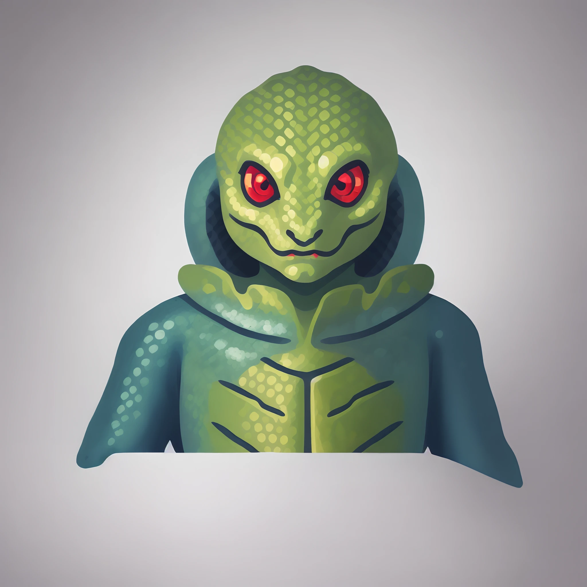 Reptilian alien with red eyes