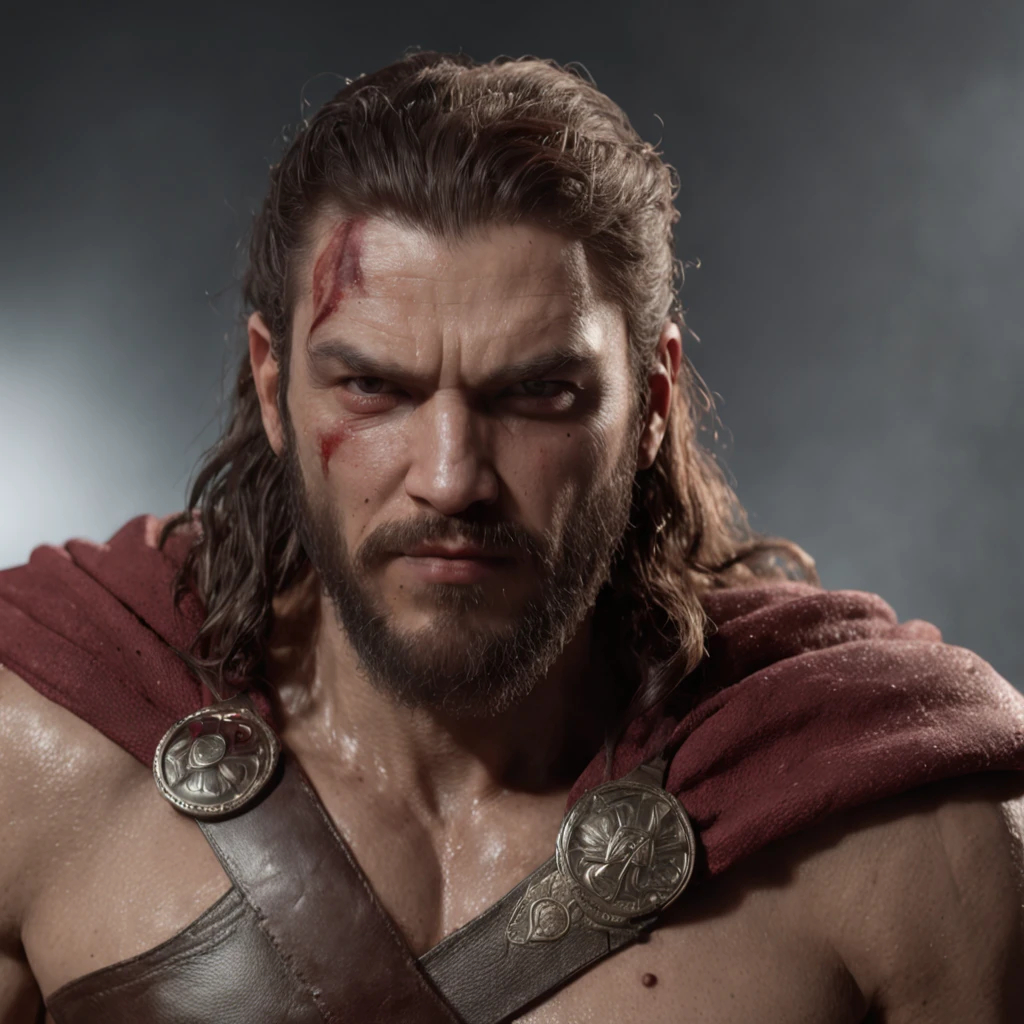 (Professional 3D rendering:1.3) de (Realistic:1.3) Foto de arte mais bonita do mundo,Features soft, bright male heroes, ((Epic hero fantasy rough muscular man wet hero angry look long hair short beard and fierce expression in dynamic pose, fantastic location, majestoso ambiente desordenado)), corpo inteiro 8k unidade render, action shot, poros da pele, very dark lighting, sombreamento pesado, circunstanciado, Rosto detalhado, (vibrante, fotogrdeia realista, Realistic, Dramatic, Escuro, foco nítido, 8k), (Old leather clothes damaged by bad weather:1.4), ((((Use peles)))), (intrincado:1.4), decadente, (altamente detalhado:1.4), pintura digital, rendering by octane, art stations, Conceito-Arte, liso, foco nítido, illustration, germe da arte, (Loish:0.23), Wlop Ilya Kuvshinov, e Greg Rutkowski e Alphonse Mucha Gracias, (global ilumination, studiolight, Light Volumetric), chuva forte, floating particles, patife, fantasia, Onze, corpo inteiroesbian, ((Fundo escuro e antigo da cidade:1.3)),CGSesociedade,art stations