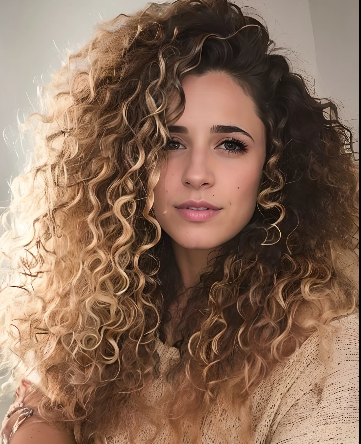 um close up de uma mulher com longos cabelos cacheados posando para uma foto, cabelos cacheados, curly hair, cabelos loiros cacheados | d & d, com longos cabelos cacheados, encaracolado, cabelos longos e cacheados, long messy curly hair, cabelos castanhos cacheados, cabelos castanhos cacheados, cabelos cacheados claros, Mulher judia bonita, com cacheado longo, cabelos cachos, Cachos, messy curly hair