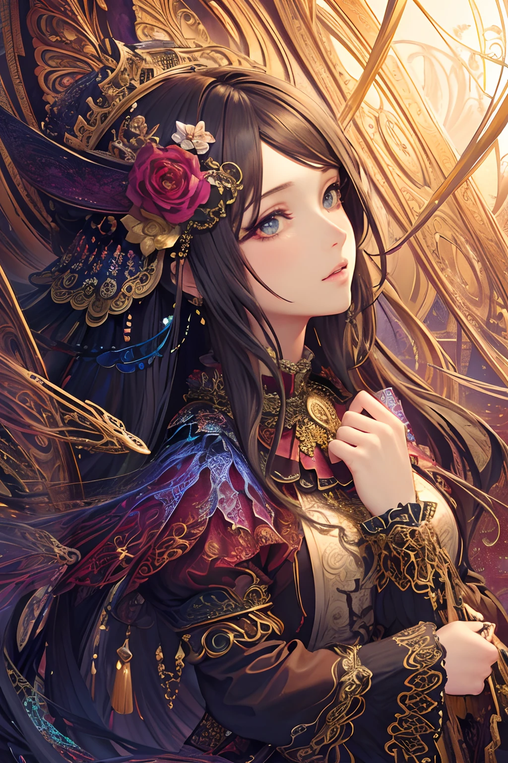 (masterpiece, top quality, best quality, official art, beautiful and aesthetic:1.2), (1girl), extreme detailed,(fractal art:1.3),colorful,highest detailed