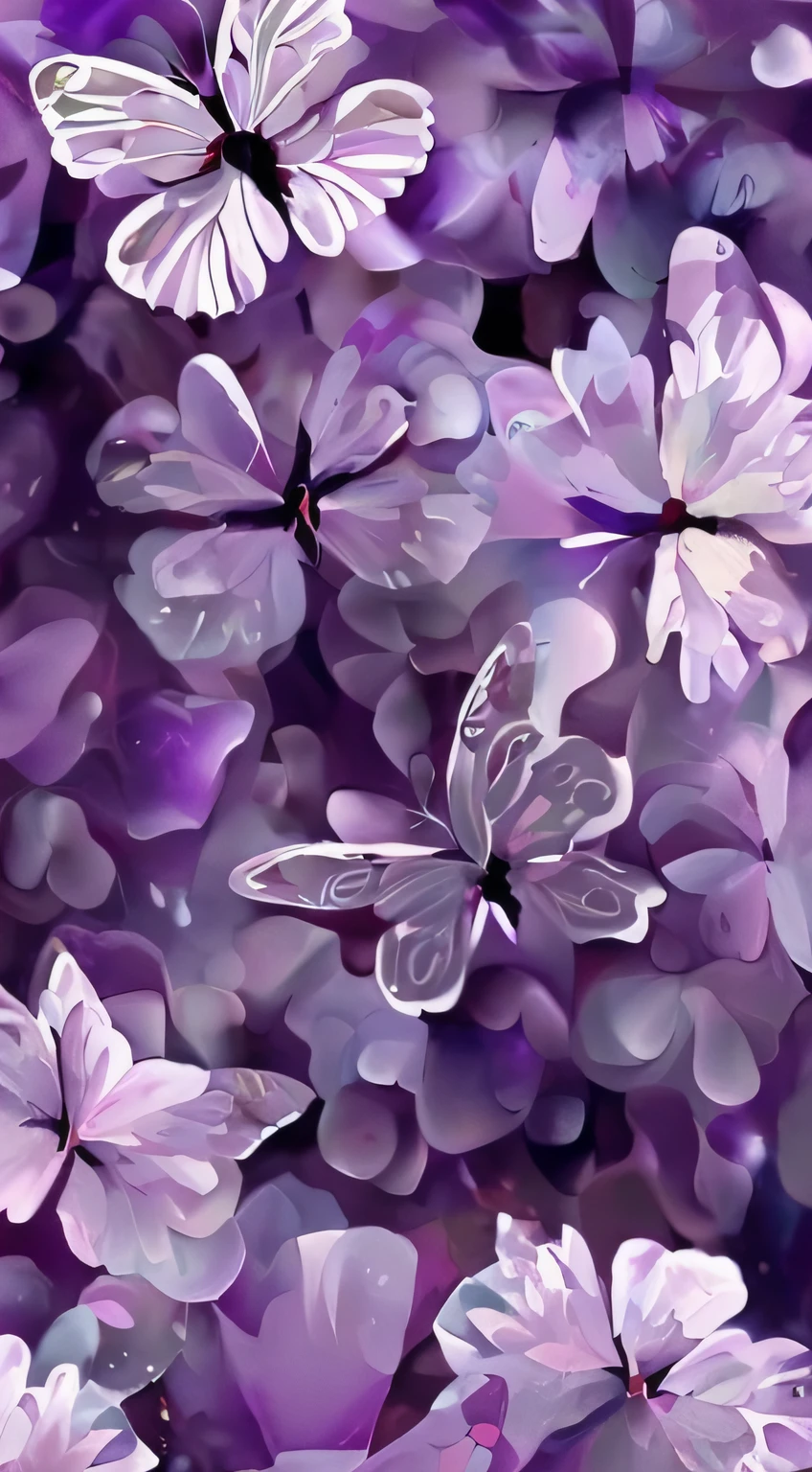 (unity 8k wall paper、ultra-detailliert、Beautifully Aesthetic、masterpiece、top-quality))、((beautiful painting style)、Best Quality、highly detailed figure、((1Super cute purple butterfly))、Ink covered with gouache、