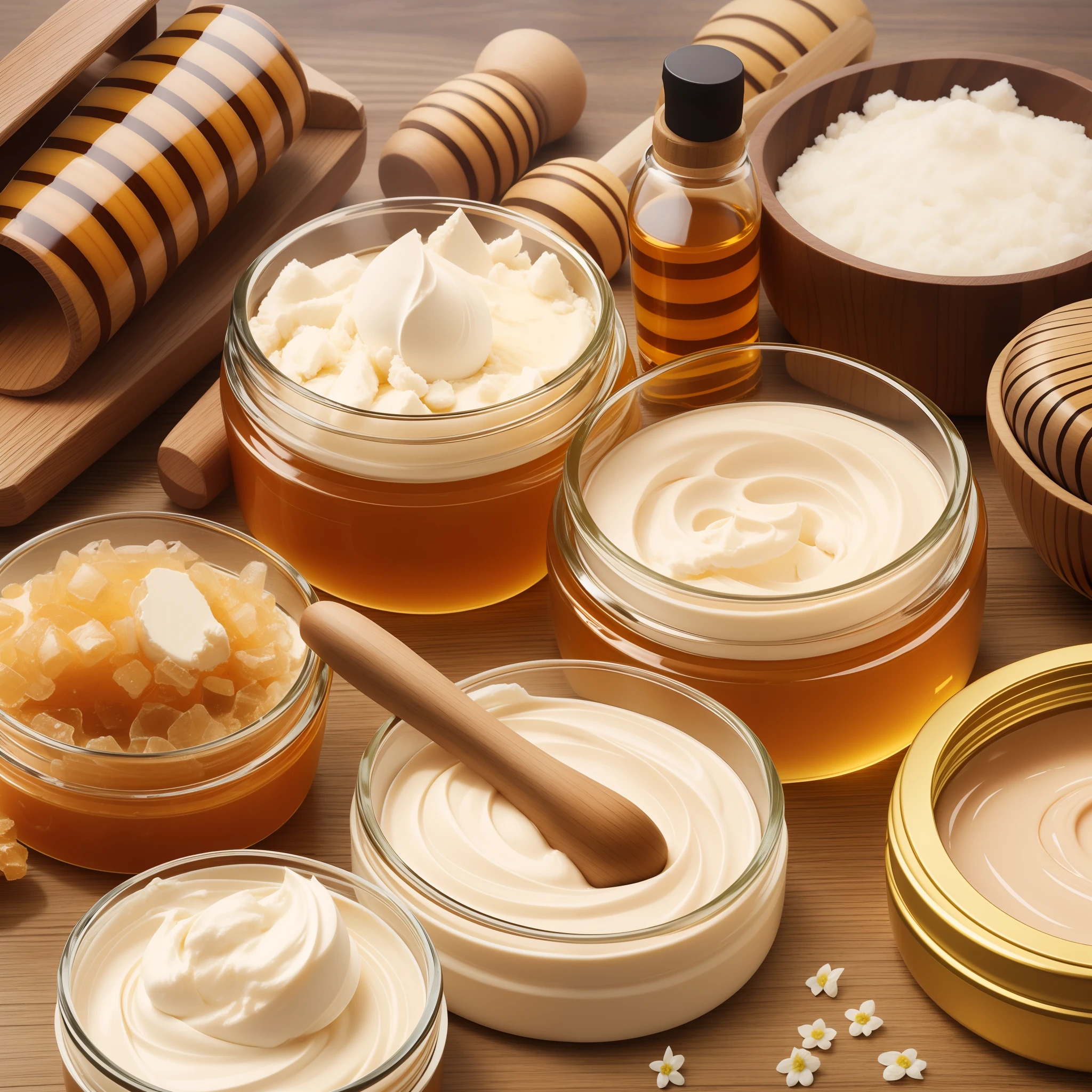Create photo of cosmetic honey body cream