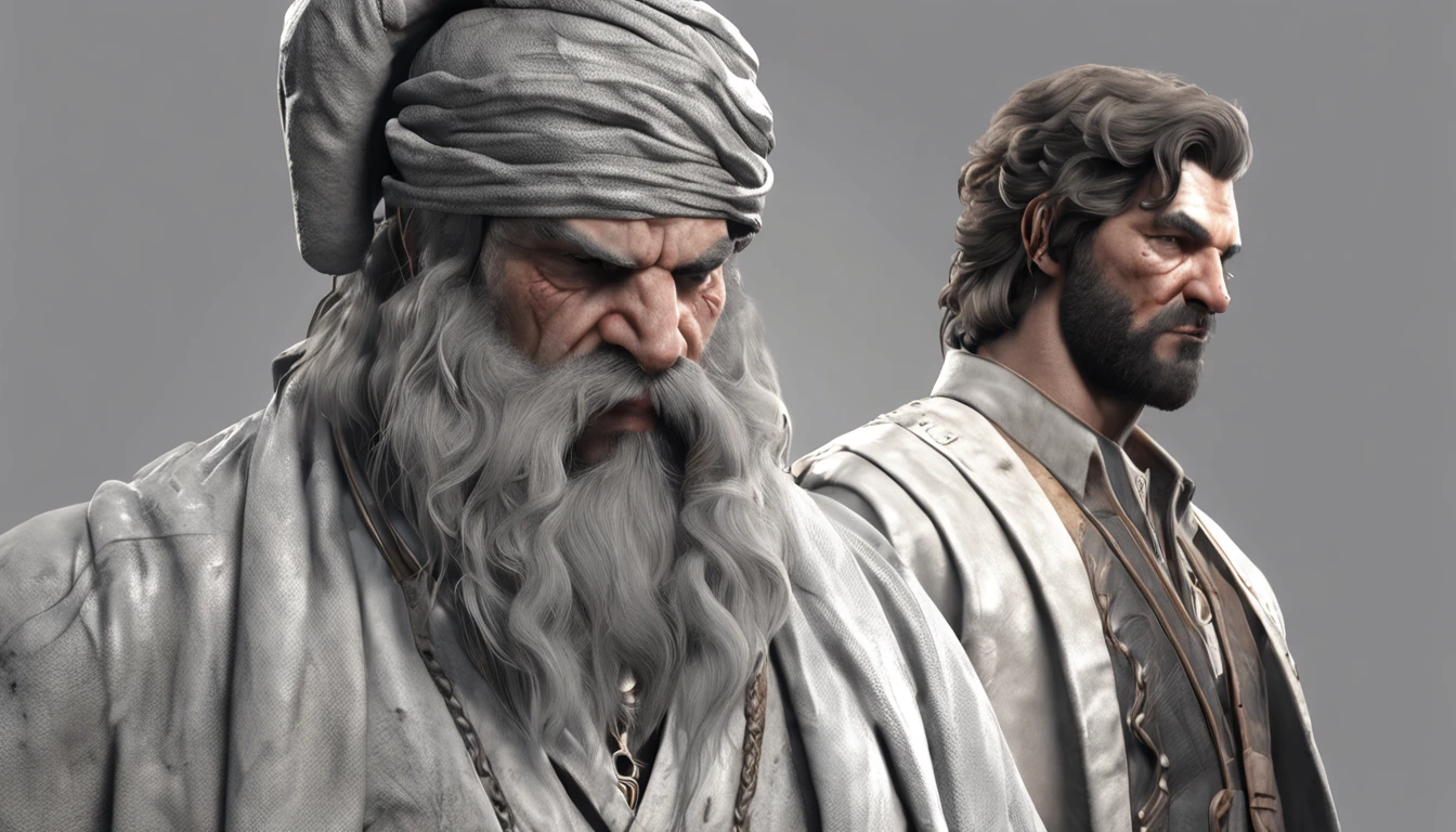 (Professional 3D rendering:1.3) de (Realistic:1.3) Foto de arte mais bonita do mundo,Features soft, bright male heroes, ((Epic hero fantasy TWO PHILOSOPHERS angry look long hair short beard and fierce expression in dynamic pose, fantastic location, majestoso ambiente desordenado)), corpo inteiro 8k unidade render, action shot, poros da pele, very dark lighting, sombreamento pesado, circunstanciado, Rosto detalhado, (vibrante, fotogrdeia realista, Realistic, Dramatic, Escuro, foco nítido, 8k), (Old leather clothes damaged by bad weather:1.4), ((((Use peles)))), (intrincado:1.4), decadente, (altamente detalhado:1.4), pintura digital, rendering by octane, art stations, Conceito-Arte, liso, foco nítido, illustration, germe da arte, (Loish:0.23), Wlop Ilya Kuvshinov, e Greg Rutkowski e Alphonse Mucha Gracias, (global ilumination, studiolight, Light Volumetric), chuva forte, floating particles, patife, fantasia, Onze, corpo inteiroesbian, ((Fundo escuro e antigo da cidade:1.3)),CGSesociedade,art stations