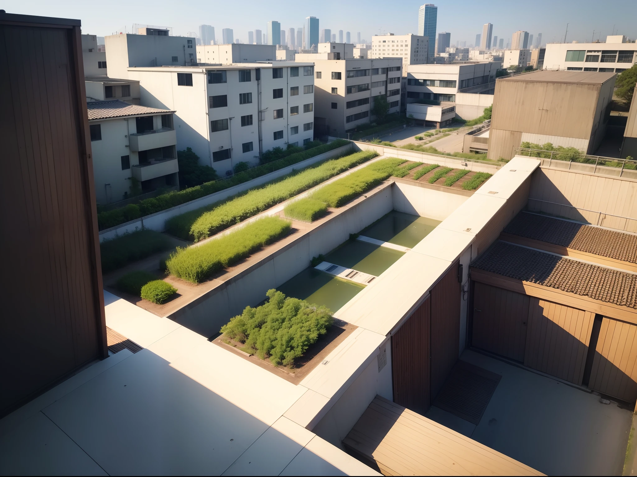 城市, On the rooftop, Urban farm, Urban living, Sustainability, tie