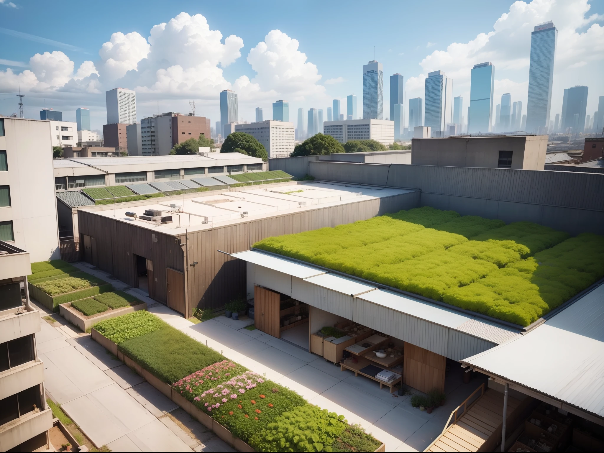 城市, On the rooftop, Urban farm, Urban living, Sustainability, tie