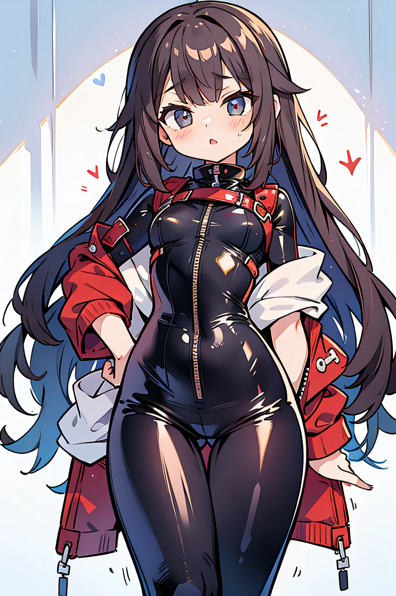 covered in tight latex striking a sexy pose