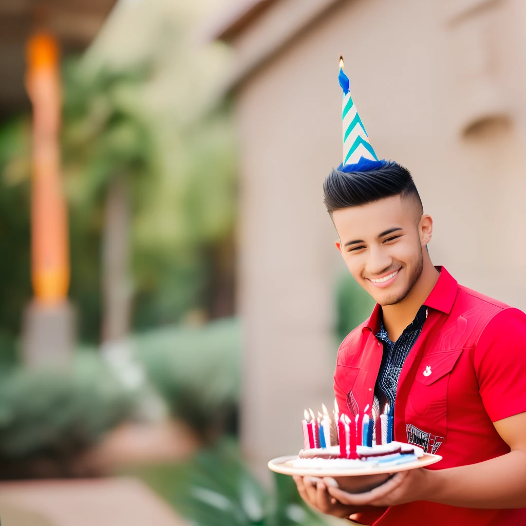 A young man celebrating his birthday --auto --s2