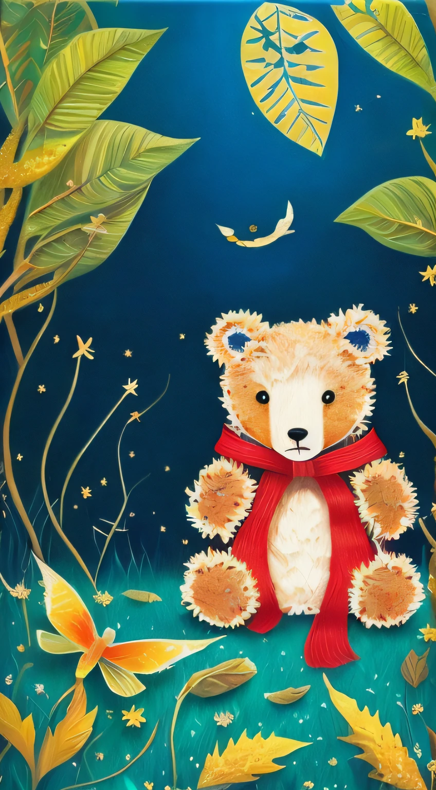 "(unity 8k wall paper、ultra-detailliert、Beautifully Aesthetic、masterpiece、top-quality)、((Beautiful oil painting style))、masutepiece, beautiful lighting, Super cute little bear, Staring straight ahead