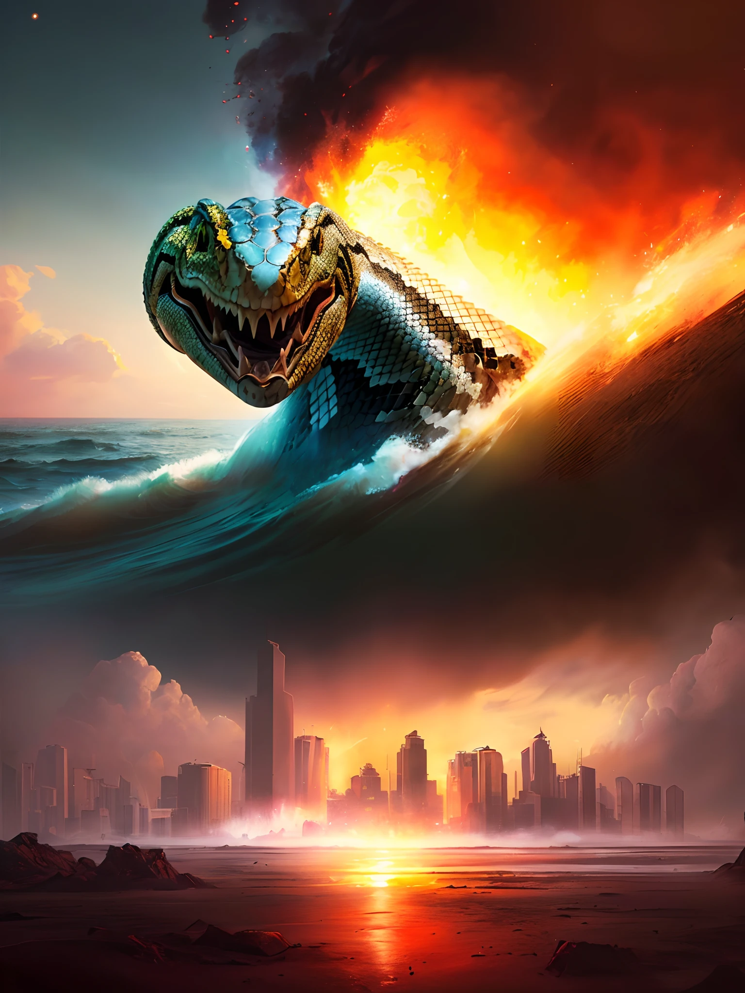 snake head: 1.0, com olhos de fogo