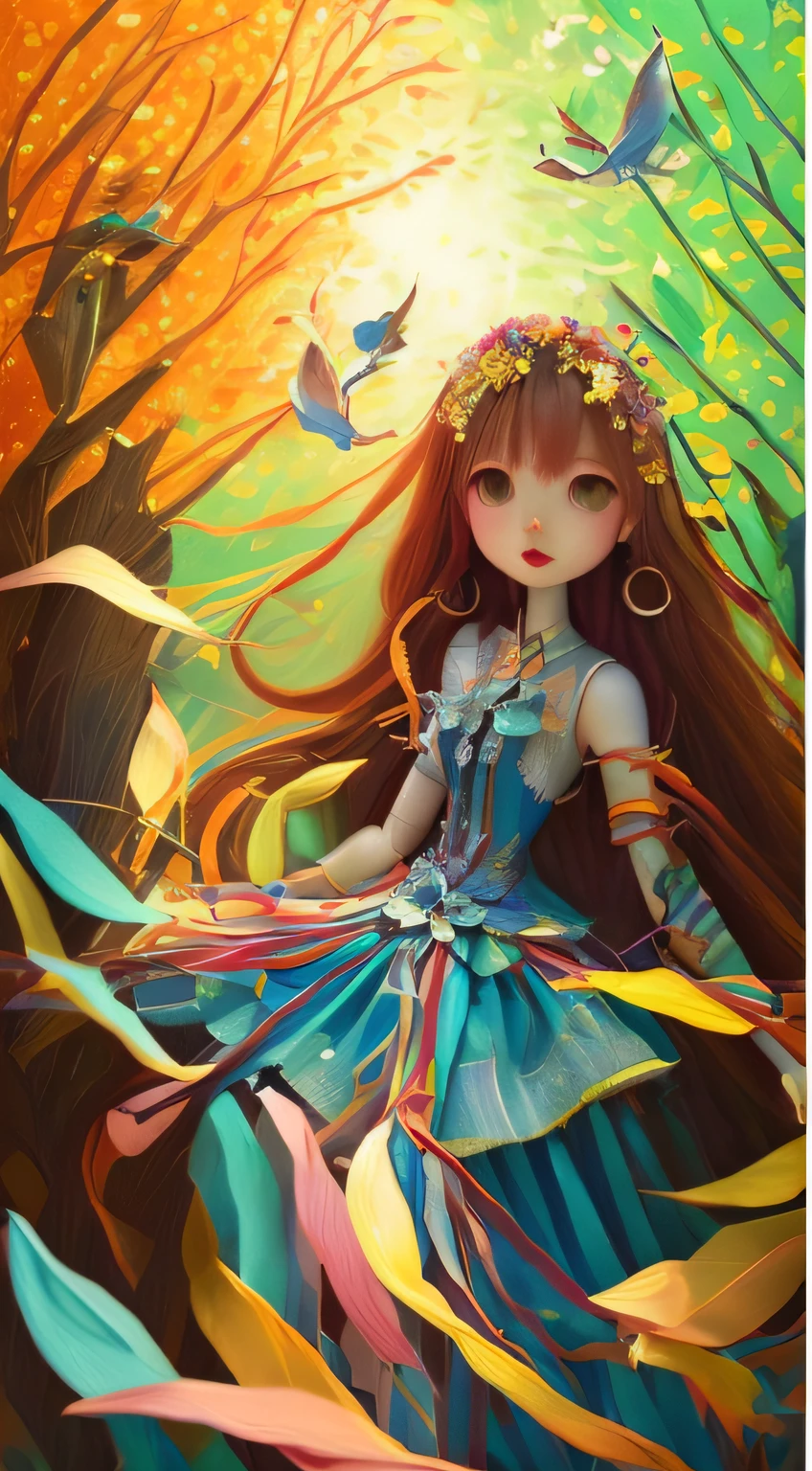"(unity 8k wall paper、ultra-detailliert、Beautifully Aesthetic、masterpiece、top-quality)、((Beautiful oil painting style))、masutepiece, beautiful lighting, Super cute doll, Staring straight ahead