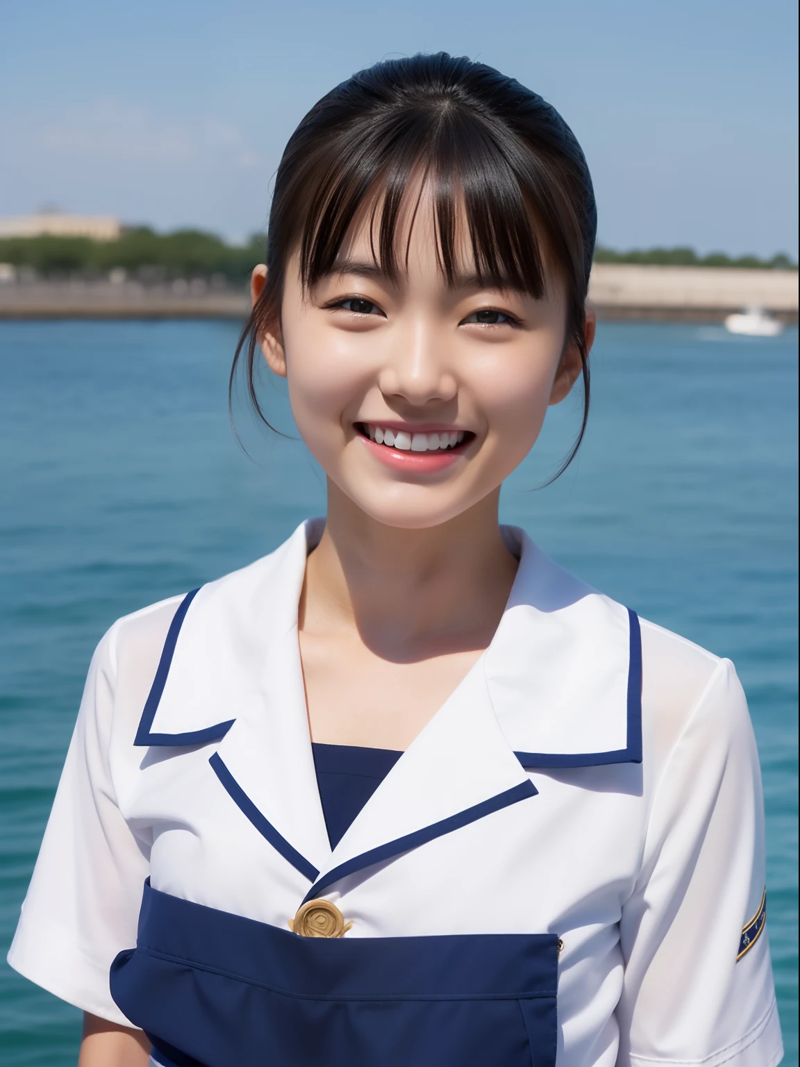 master piece,8k,(master piece,photorealistic:1.5),(master piece,ultra high resolution:1.5),(master piece,best quality,ultra detailed:1.5),
beautiful girl,full body,light smile,sailor uniform,school,