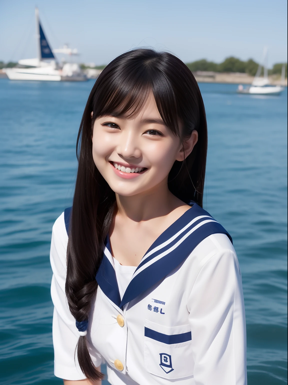 summer、On the way to school、Sailor suit、(upper body shot)