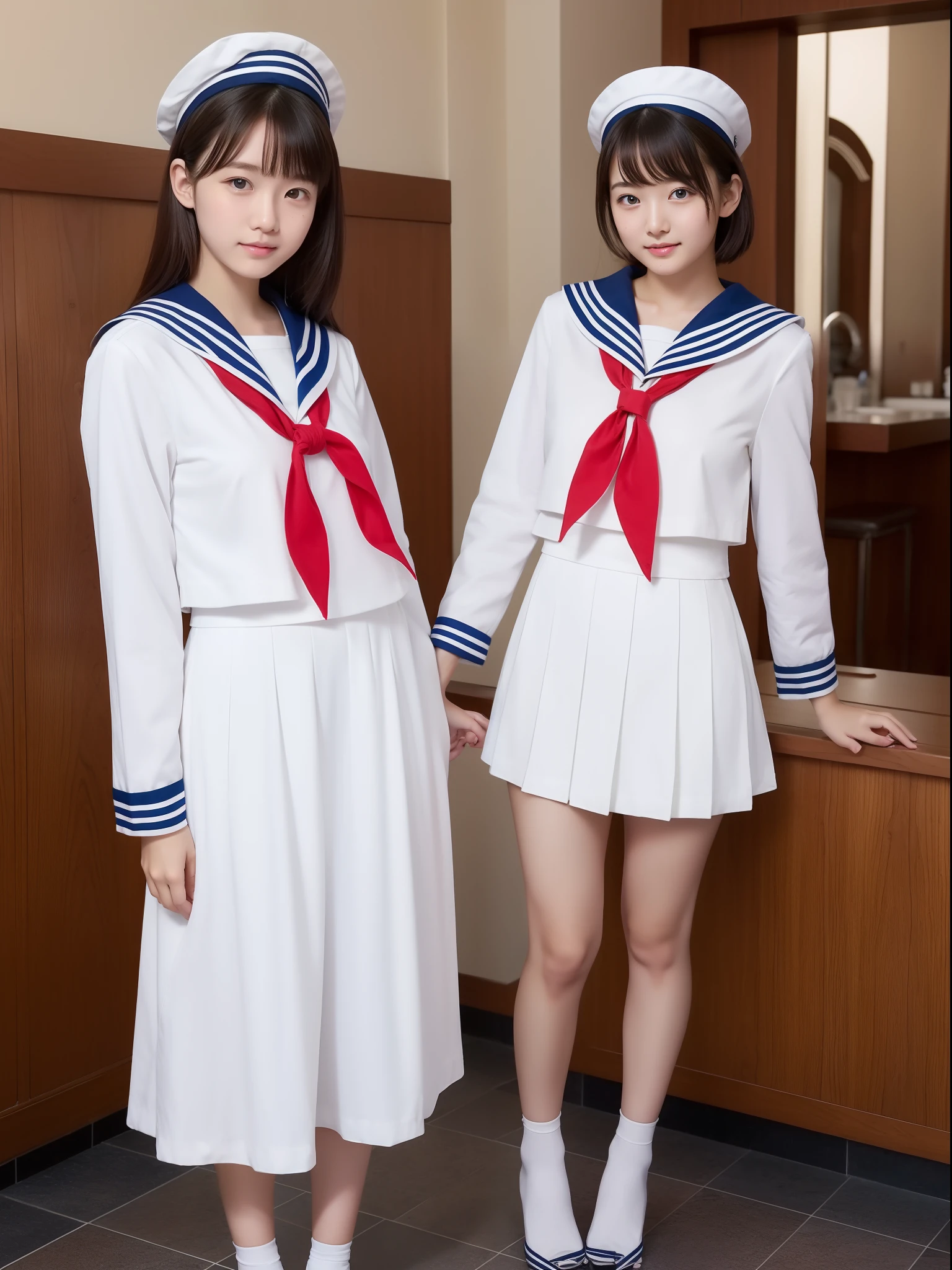 Beautuful Women、18year old 、FULL BODYSHOT、80mm、bangss、Hotel、NSFW、nudde、a sailor suit