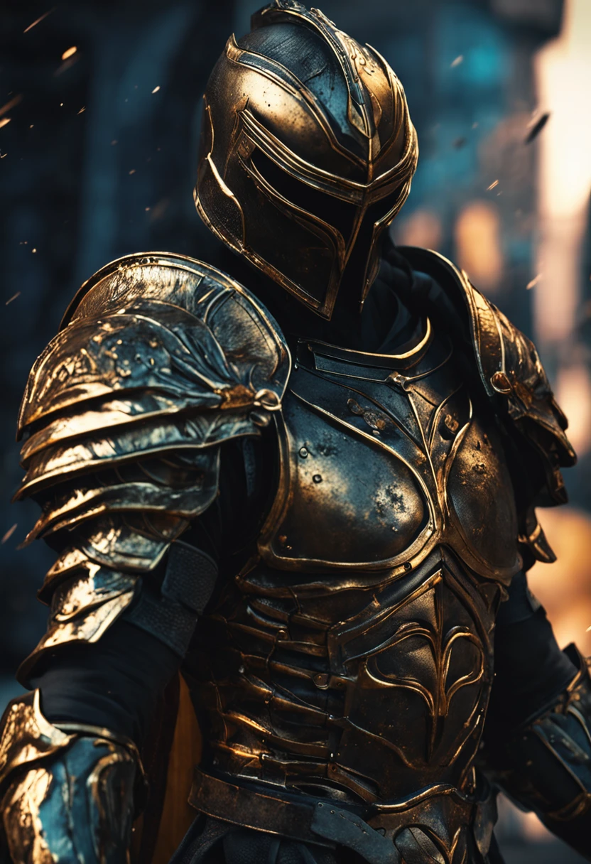 spartan warrior, fighting , stunning armor, black gold armor, epic, 8k