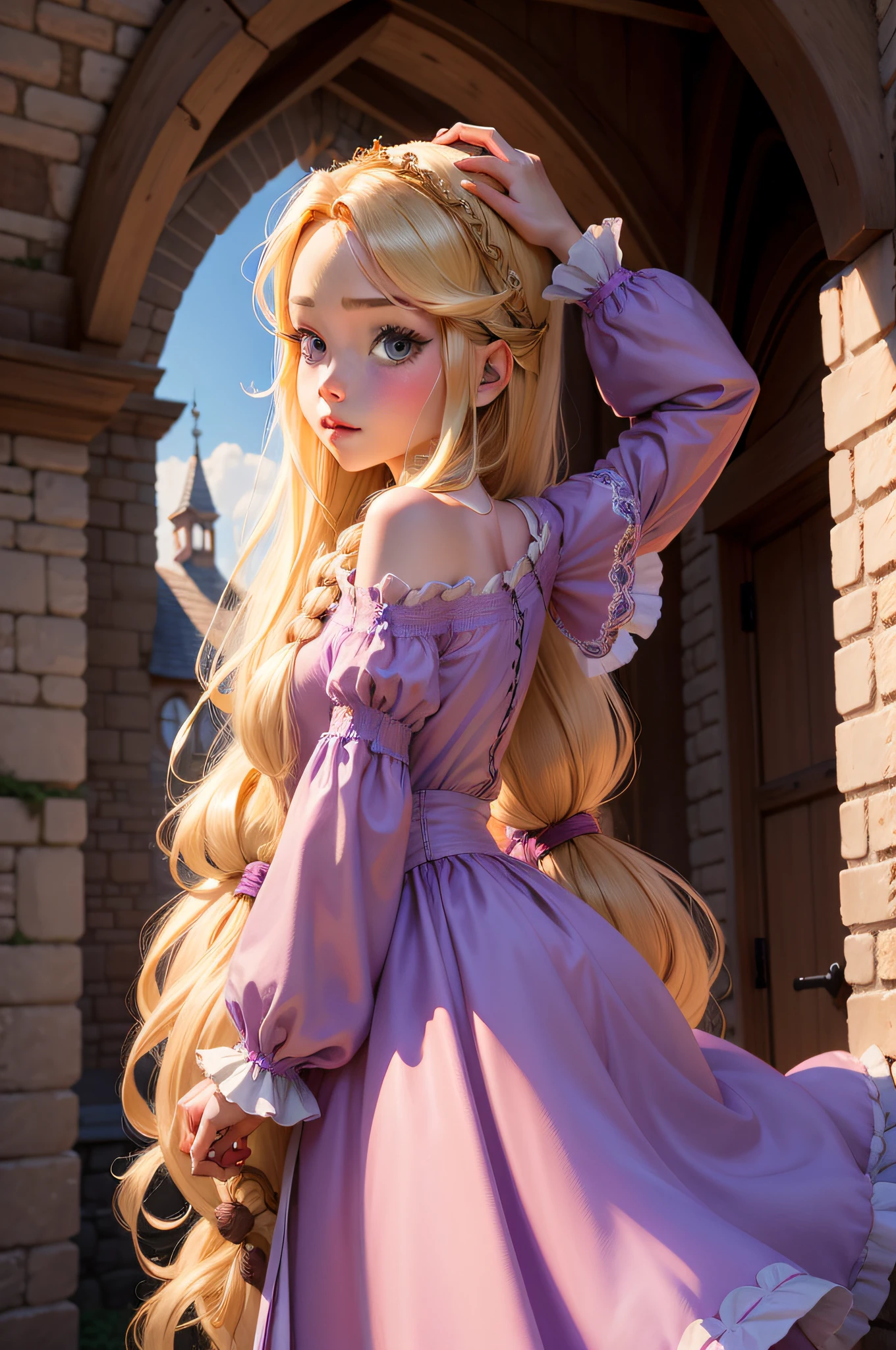 highres, masterpiece, perfect lightning, bloom, cinematic lighting, , perfect skin, female, ((cowboy shot)), Wide-Legged Seated Forward Bend, smile, narrow waist, skinny, (PrincessPeach), (Princess Peach), (Pink dress:1.6), choker, detailed eyes, blue eyes, choker, , Secret garden, pink lips, pumps, glossy skin, oily skin, beautiful light, (day:1.3), bright, ((nsfw)), (cum on clothes:1.3)