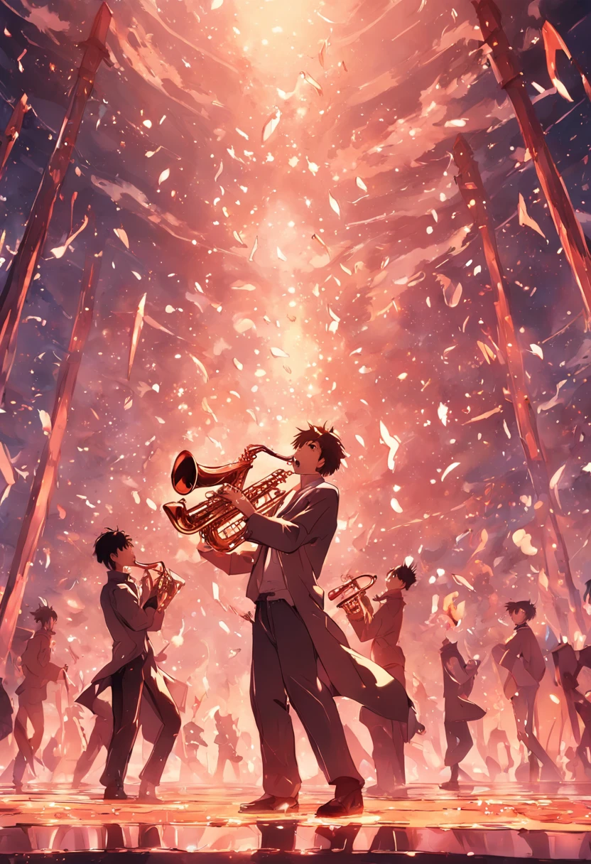 saxophones fighting trumpets