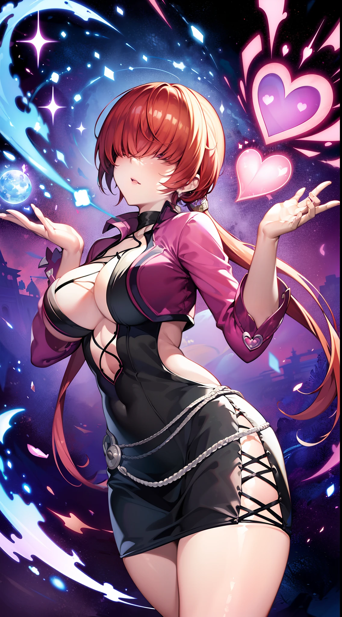 masterpiece++、top-quality++、ultra-definition++、ultra-definition++、4k++、8k++、from side、(Background Focus)++、Sexily dressed woman casts heart spell to destroy city、Rune of the Heart、Magic of hearts、Hearts flying above、Sorcerer of the Heart、Goddess of Hearts、detailed fantasy art、fantasy art style、Blake Beautiful Ancient Heart Witch、the queen of hearts、Fantasy Art Behans、Beautiful Heart Sorceress、Beautiful Heart Magician、Shiny floating heart fragment、Magic Circle of Hearts、 A dazzling spark of heart、Chain of Hearts、heart、Hair with the Wind of the Heart、Blake Isekai Beautiful、Crown of Hearts、Detailed clothing、Mischievous aura、Bewitching face、tall body、Mature body、seductive body、medium chest、detailed beautiful faces、detailed shiny eyes、Detailed skin、Full body break、detaileds、realisitic、4K highly detailed digital art、octan render、bio luminescent、BREAK8K resolution concept art、真实感、Mappa Studio、masterpiece、top-quality、Official Art、illustratio、Ligne Claire、(cool_color)、perfect-composition、absurderes、Fantasia、Focused、thirds rule