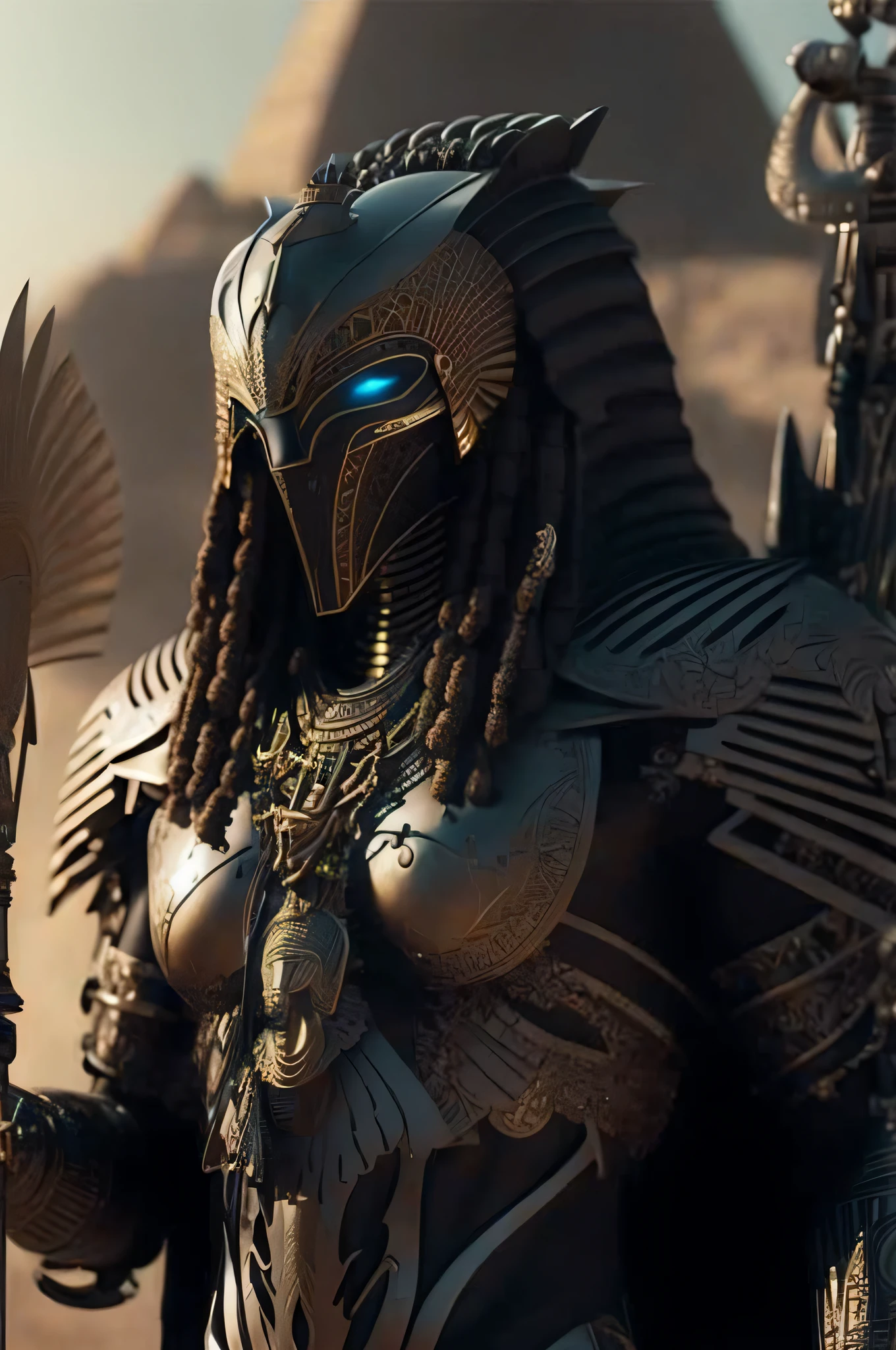 Biomachine:1.3, (Egyptian Predador1.2), (colorido:1.2), dourado, ouro, Hans Giger, (zentangle:1.2), granulado, extremamente detalhado, detalhes intrincados, dynamic lighting, fotorrealista, luz natural, baixo h, obra prima, detalhado 8k
