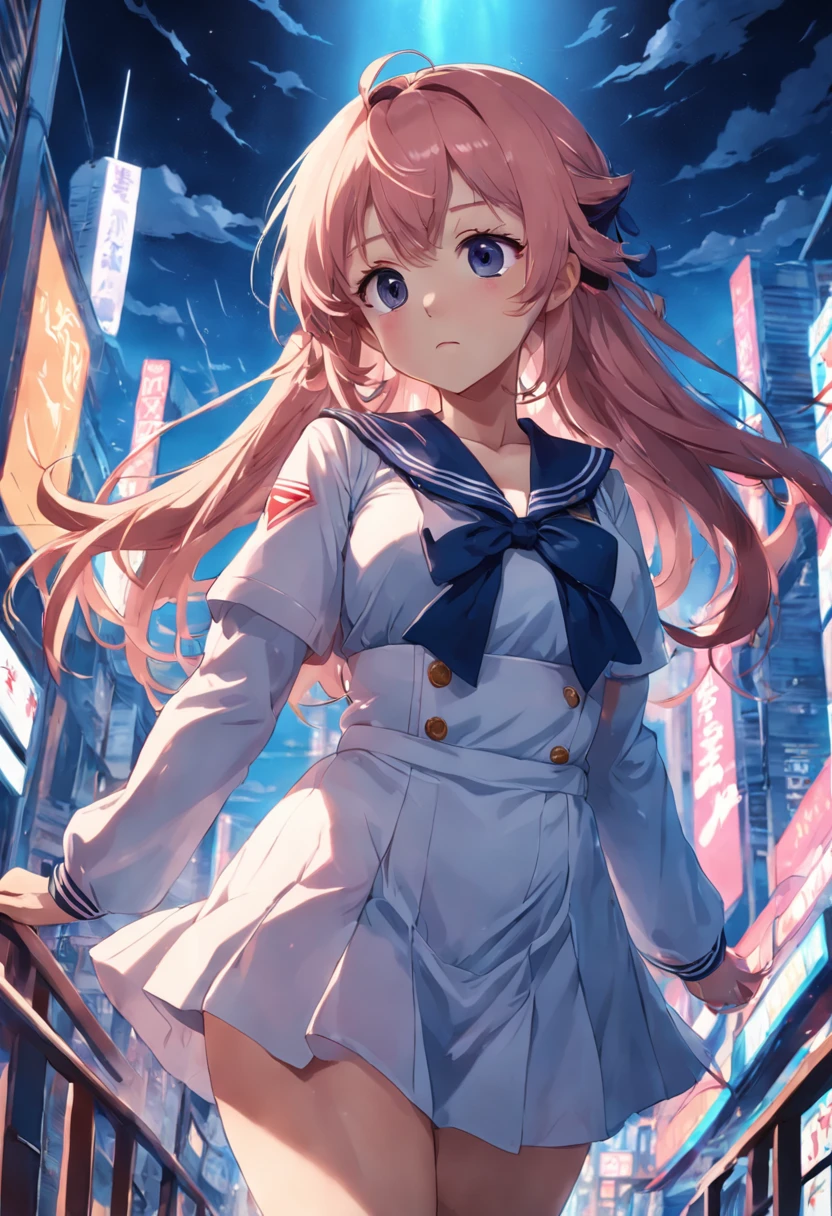 Big-breasted girl in a sailor suit