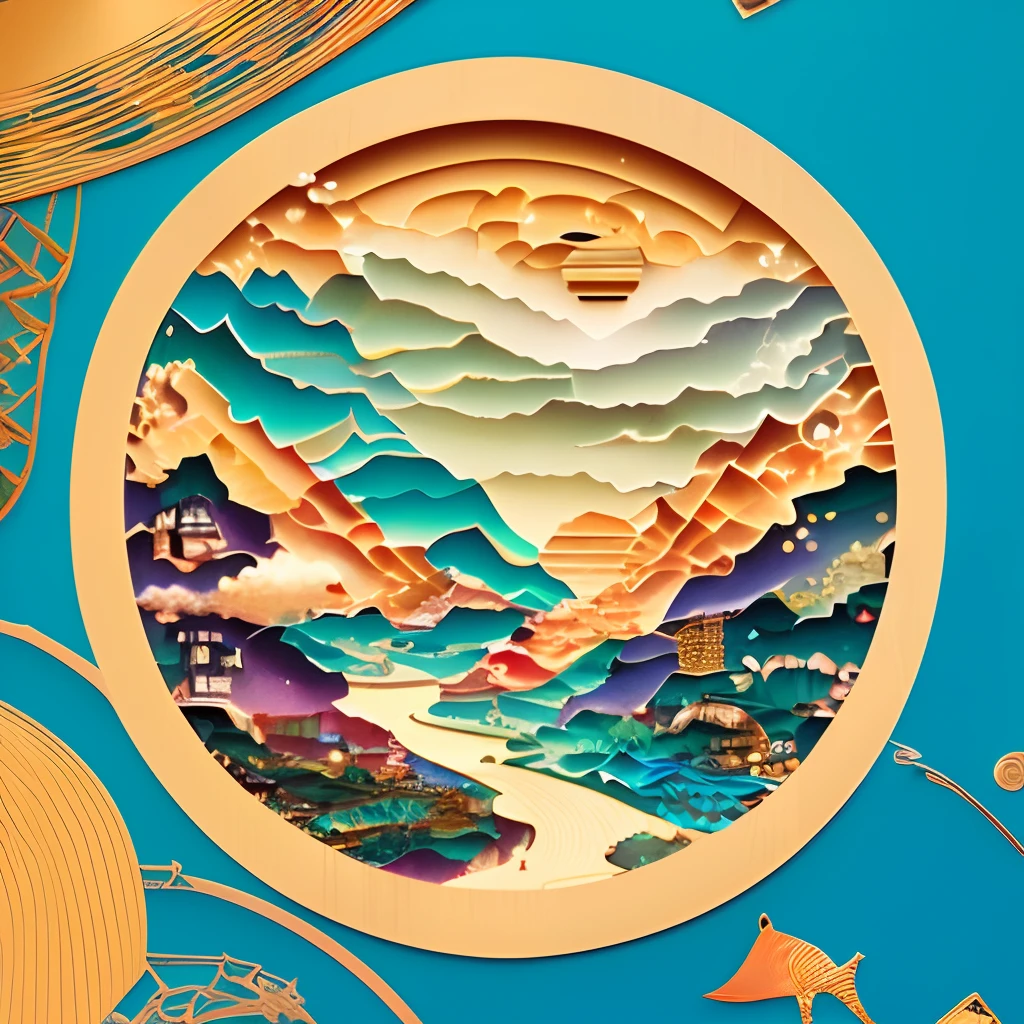 mdjrny-pprct, Chinese architecture, gardens, landscapes, sea of clouds, (high detail: 1.2)