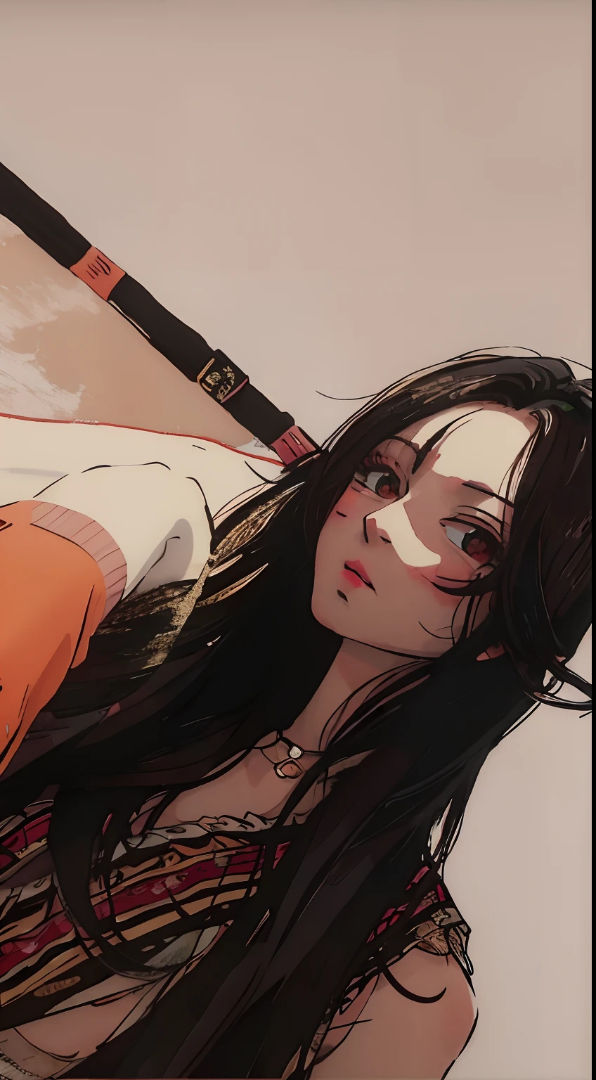 do anime com cabelo preto longo segurando um guarda-chuva vermelho, Arte no estilo de Guweiz, Guweiz, retrato detalhado da meninaime, retrato bonito do anime, por Yang J, Menina animeabelo longo, menina anime bonite de anime digital detalhada, mulher bonita do anime, Digital anime illustration, pintura de personagem bonita, retrato impressionante do rosto do anime, arte de anime digital