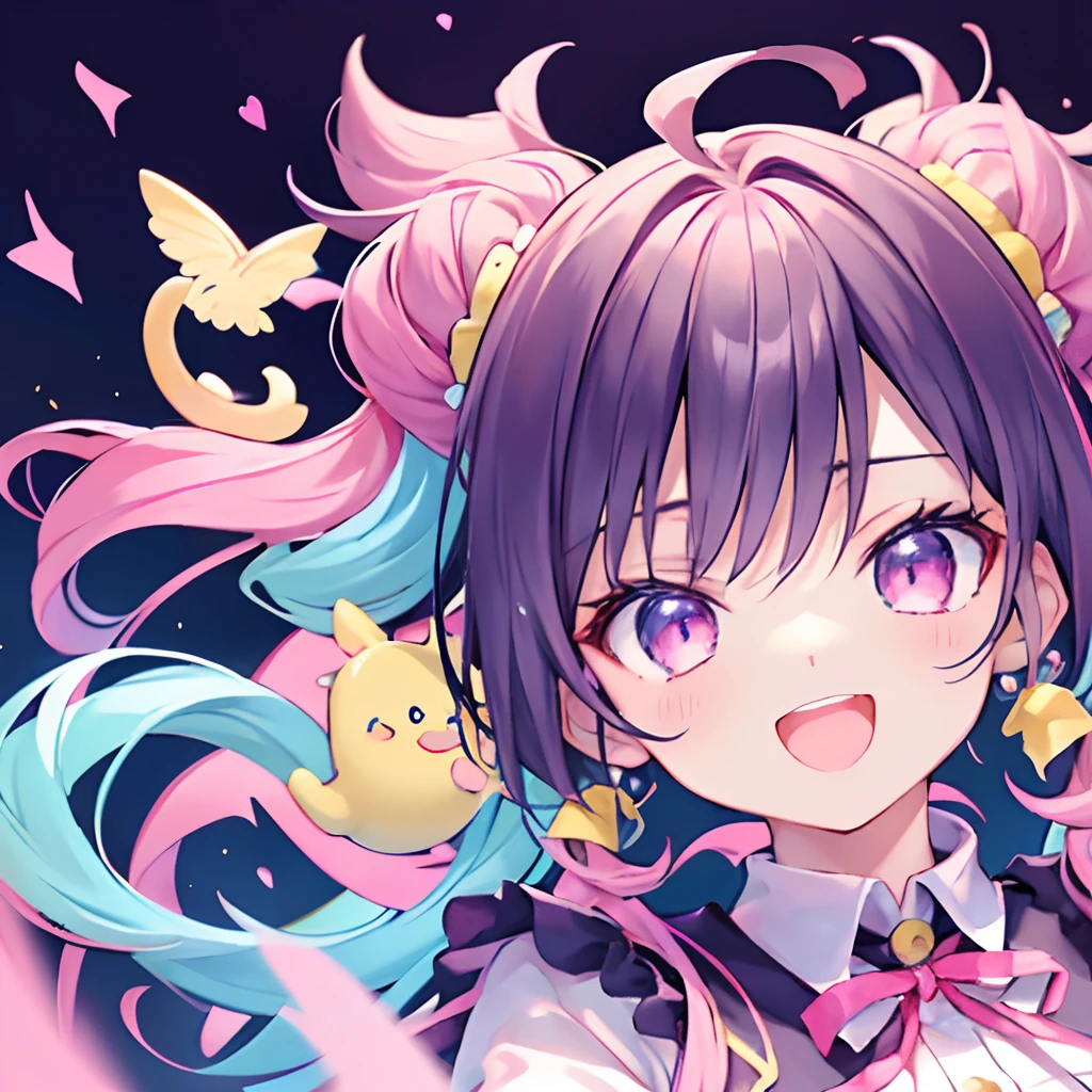 masterpiece, Natsuki has a lively and animated appearance. She has a distinctive hairstyle with spiky bangs and pigtails tied with colorful ribbons. Her eyes are large and expressive, capturing her imagination. She dresses in fun and quirky outfits inspired by various animation styles, often incorporating elements from her favorite cartoons.