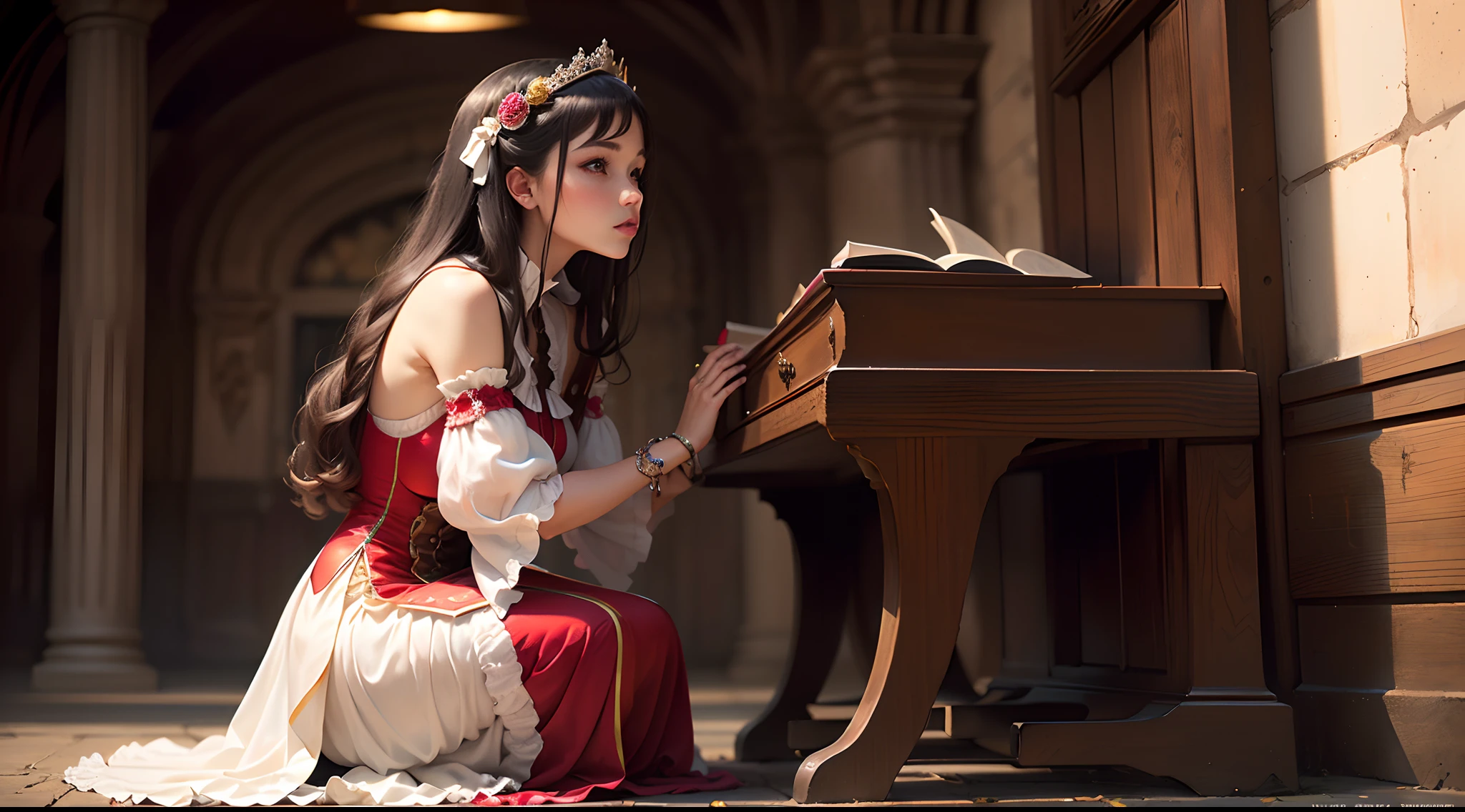 The beauty knelt
