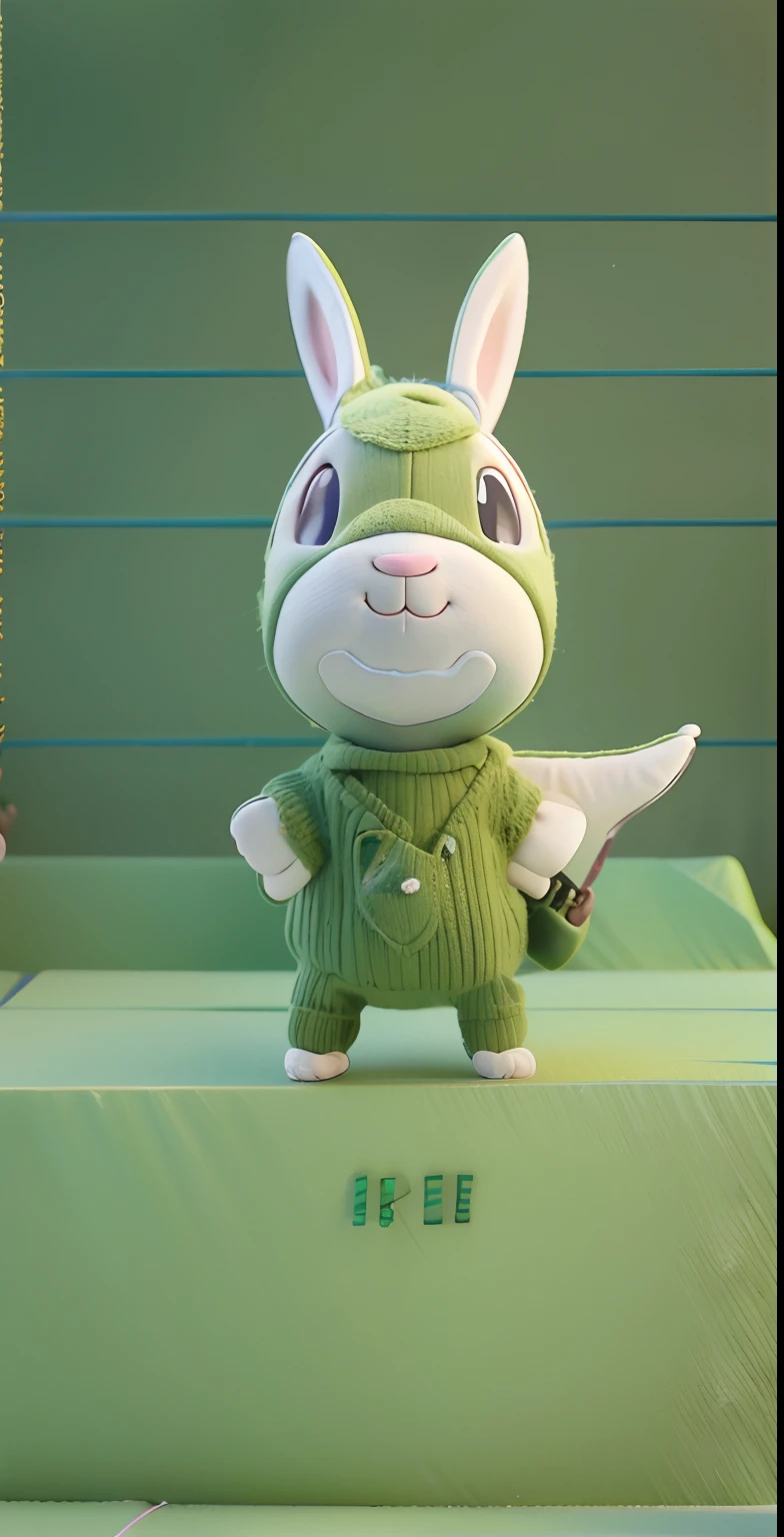 Close-up of cartoon donkey in green shirt, toonix character, edgBunny_Character, electrixbunny, yoshitaka, Depibru, full body mascot, Danbru, tchibi, animal crossing character, anthropomorphic mare, telegraph stickers, discord pfp, cute character, Green Power Ranger, merged character, Super